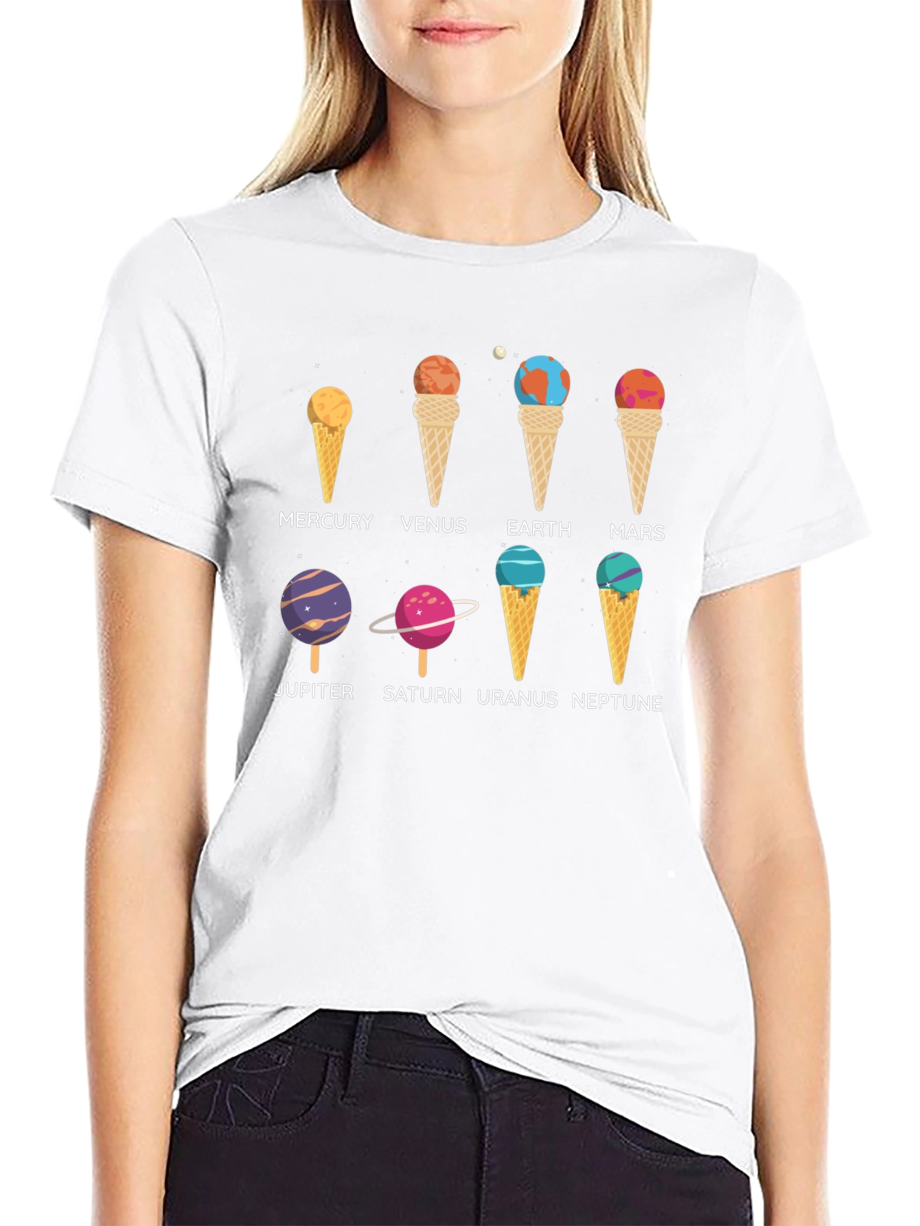 Camiseta Hombre Planetas Helados