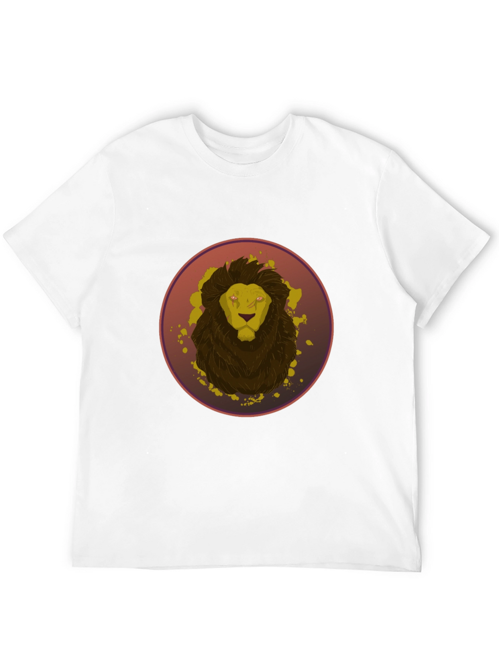 Camiseta Hombre Negra Diseño León Abstracto