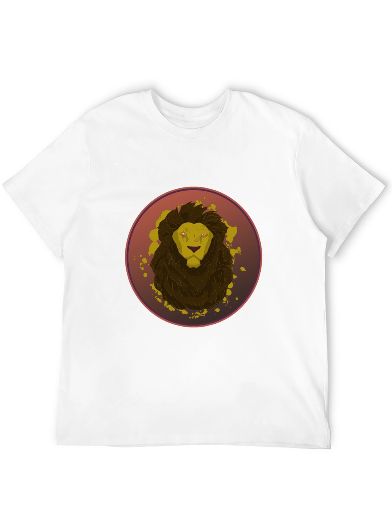 Camiseta Hombre Negra Diseño León Abstracto