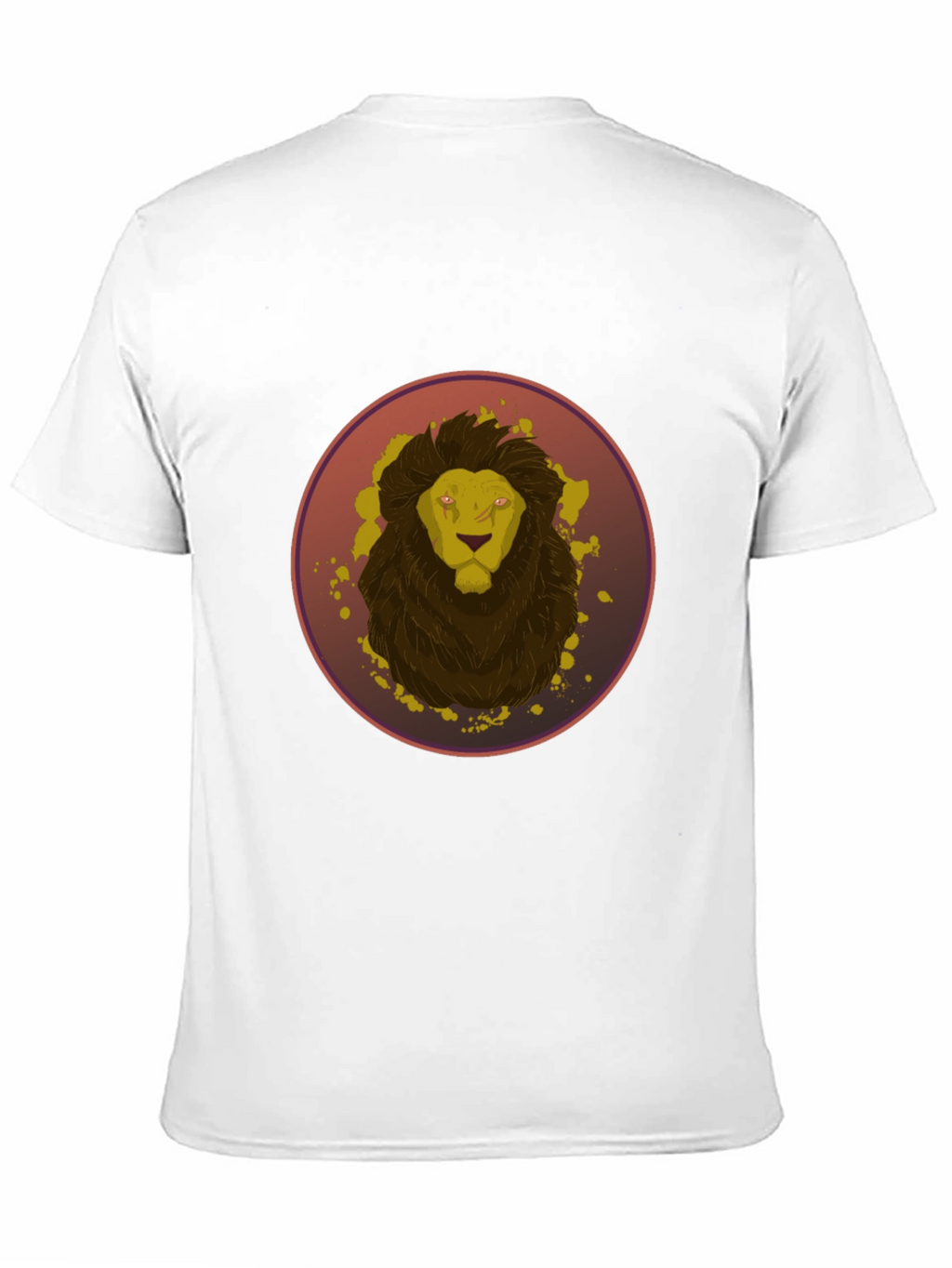 Camiseta Hombre Negra Diseño León Abstracto
