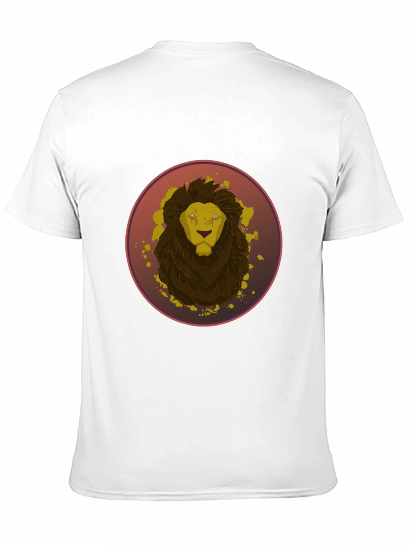 Camiseta Hombre Negra Diseño León Abstracto