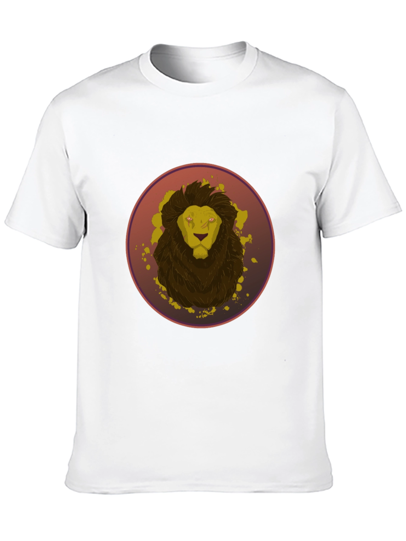 Camiseta Hombre Negra Diseño León Abstracto