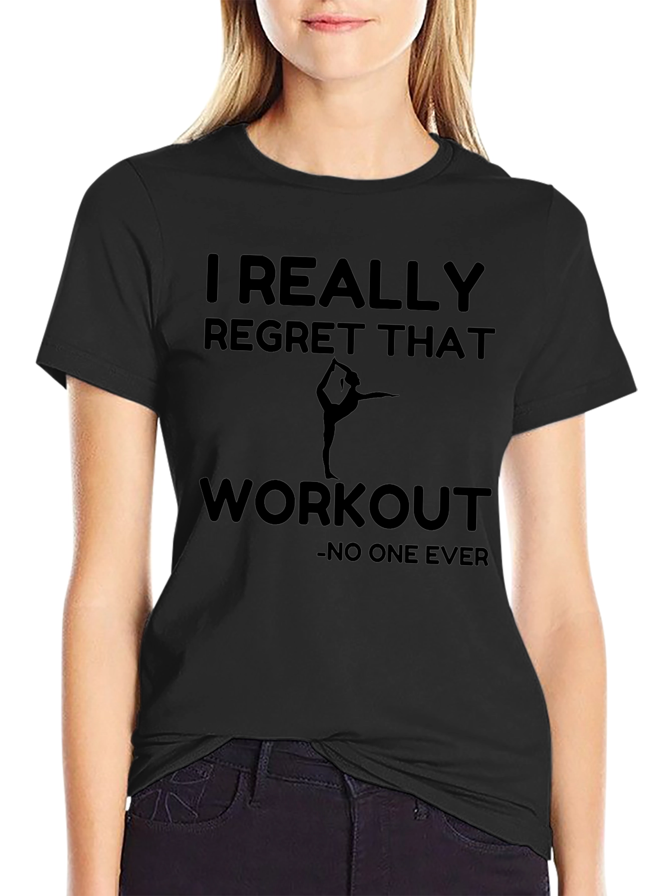 Camiseta Hombre Negra I Regret That Workout