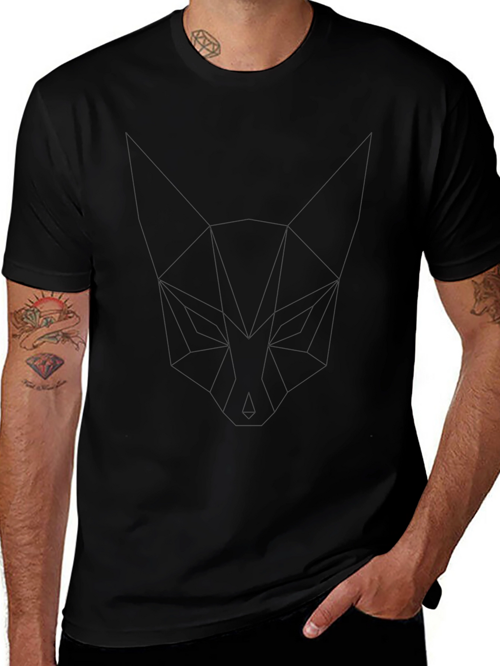 Camiseta Casual Negra de Algodón Premium