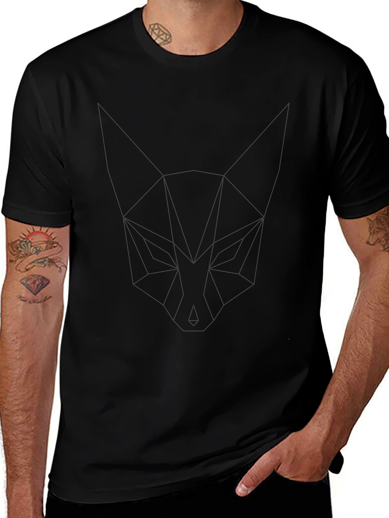 Camiseta Casual Negra de Algodón Premium