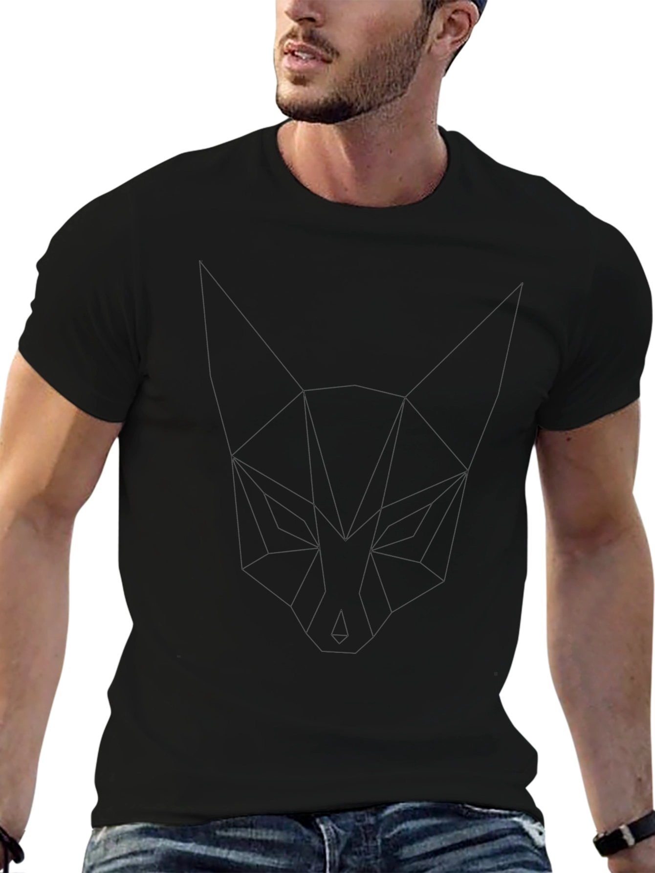 Camiseta Casual Negra de Algodón Premium