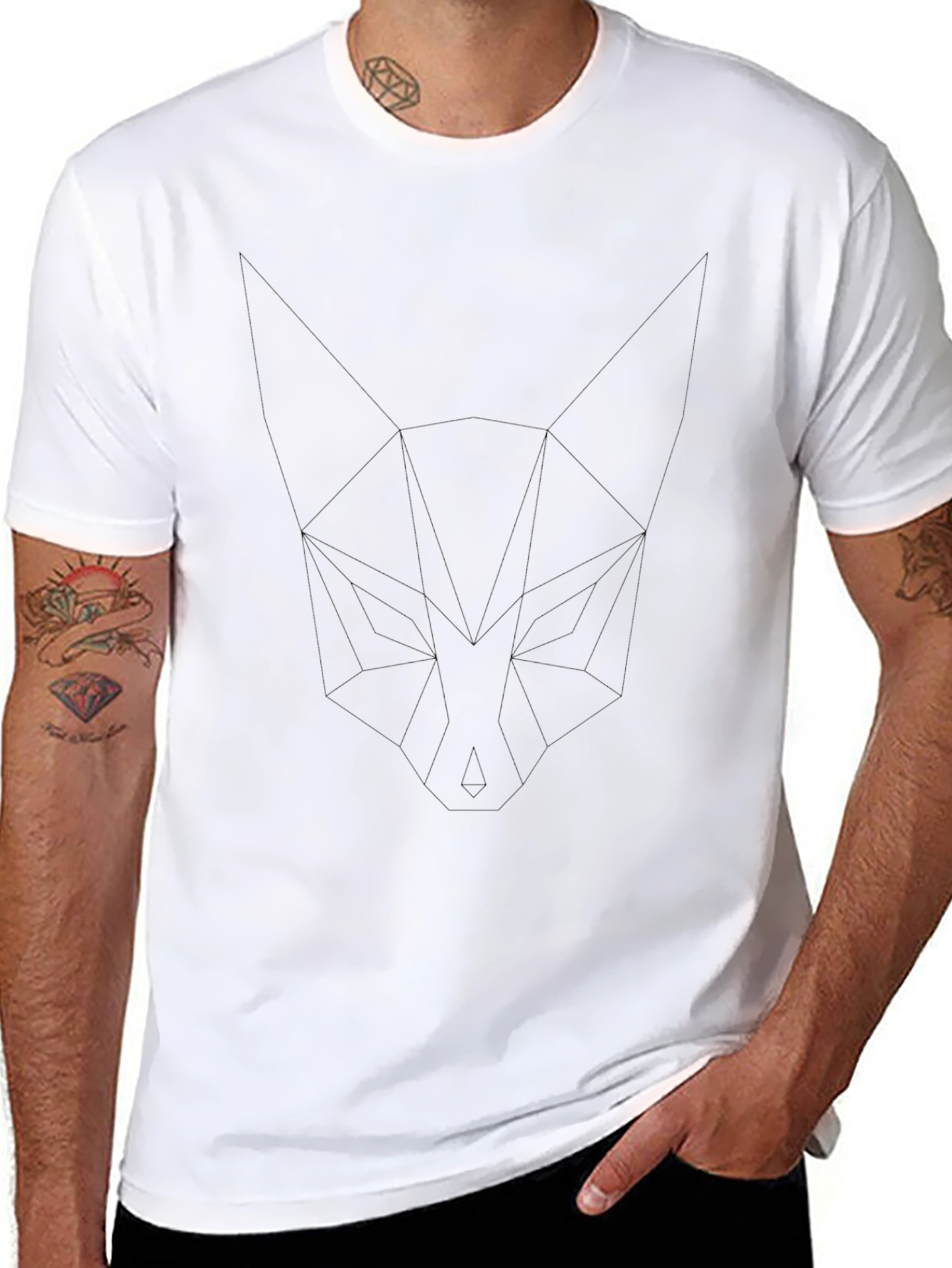 Camiseta Casual Negra de Algodón Premium