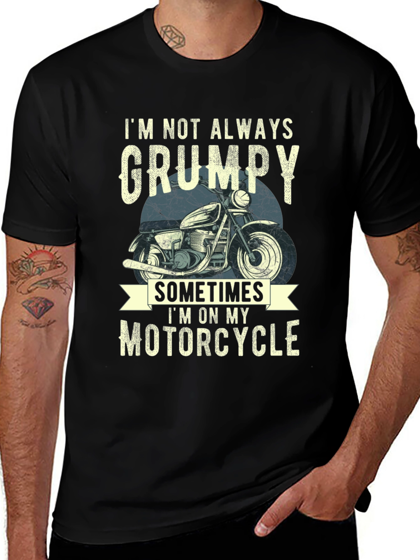 Camiseta Hombre No Siempre Gruñón Motocicleta