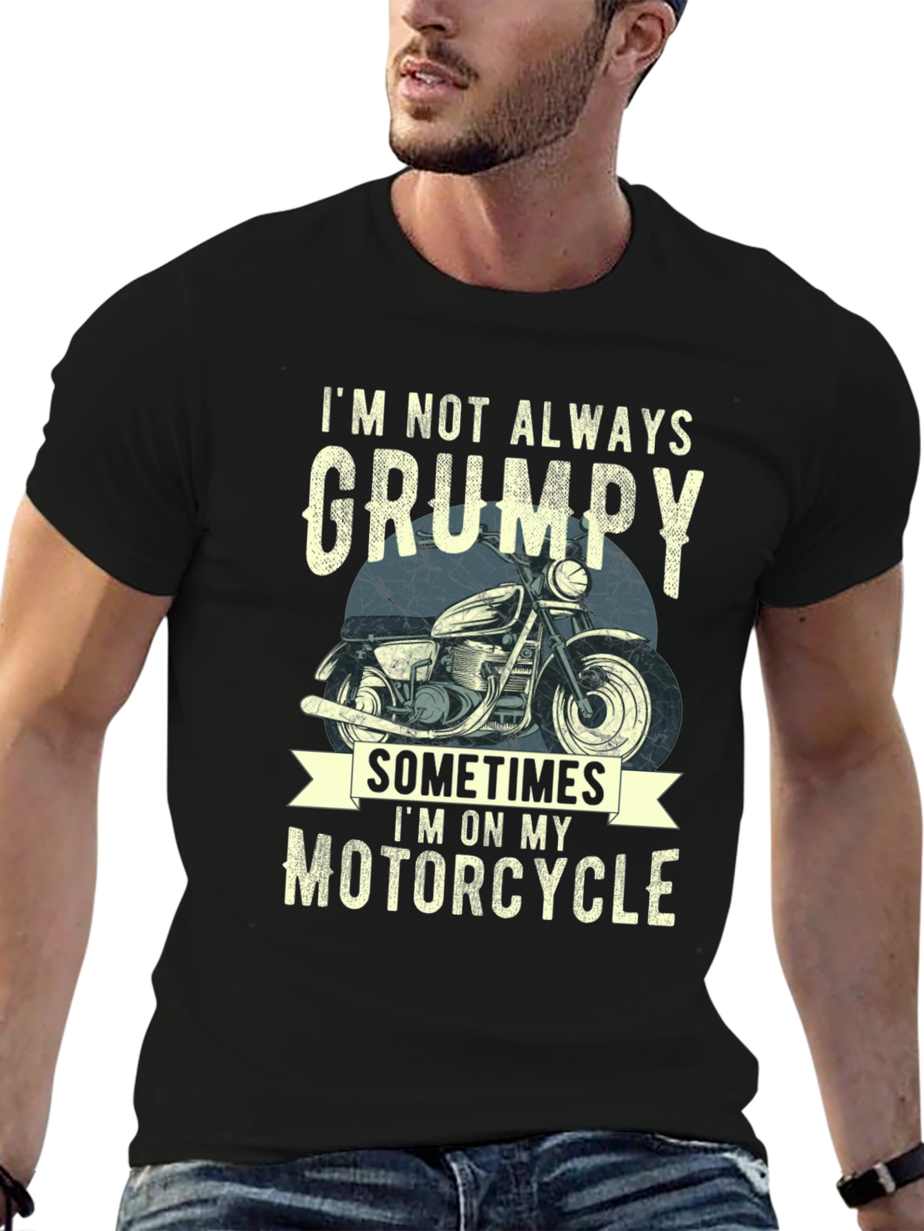 Camiseta Hombre No Siempre Gruñón Motocicleta