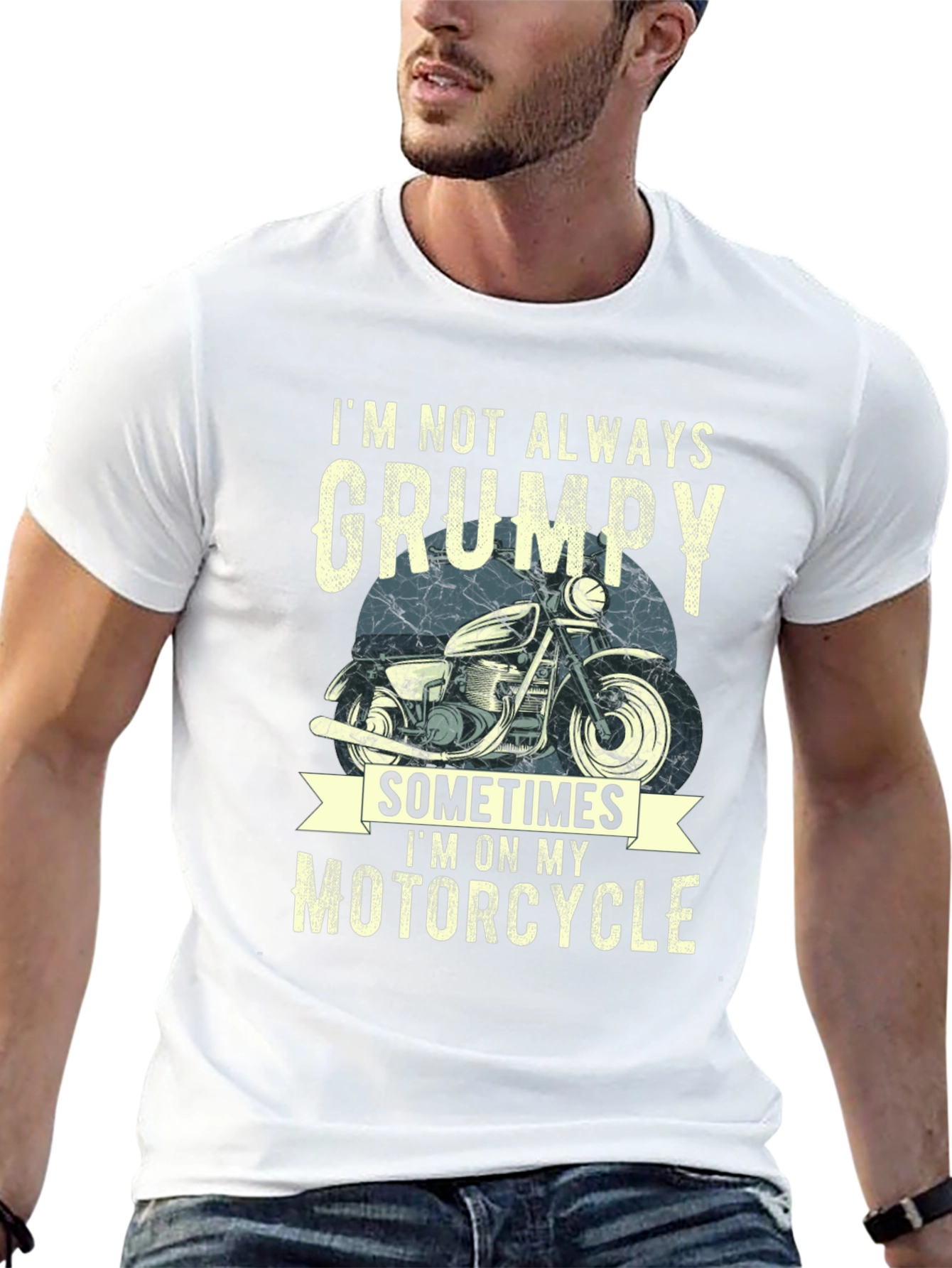 Camiseta Hombre No Siempre Gruñón Motocicleta