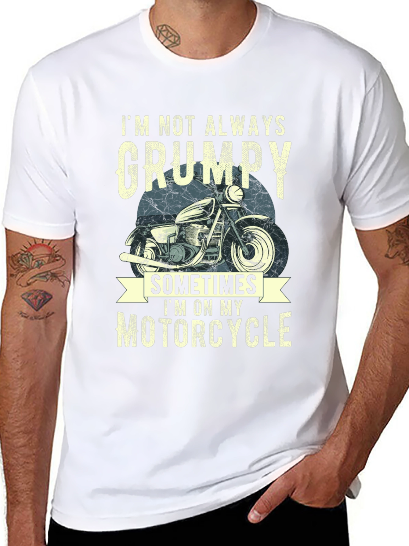 Camiseta Hombre No Siempre Gruñón Motocicleta