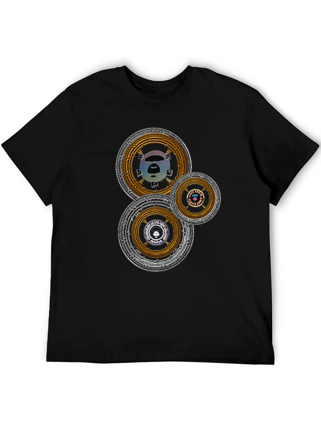 Camiseta Hombre Estampado Circular Abstracto