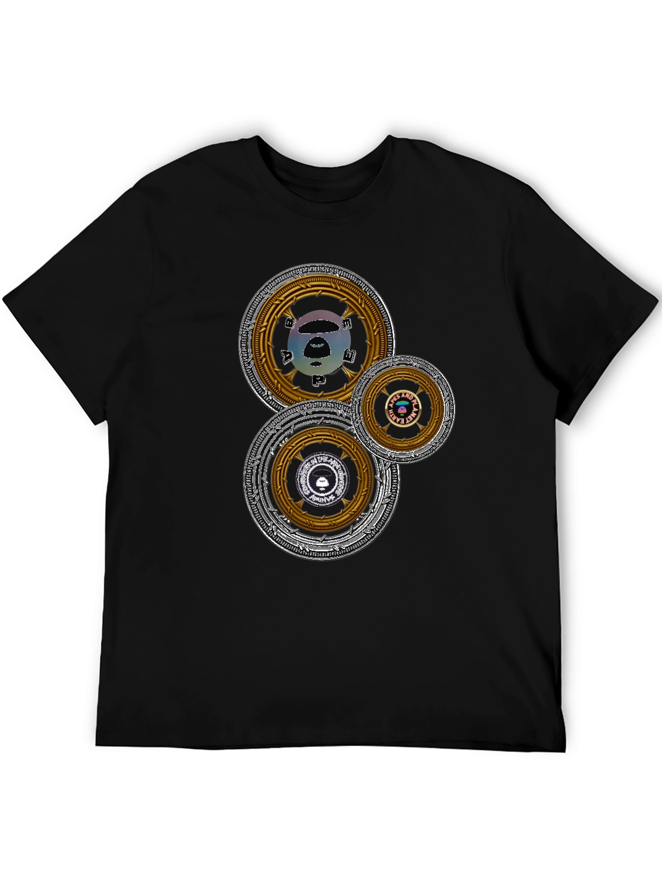 Camiseta Hombre Estampado Circular Abstracto