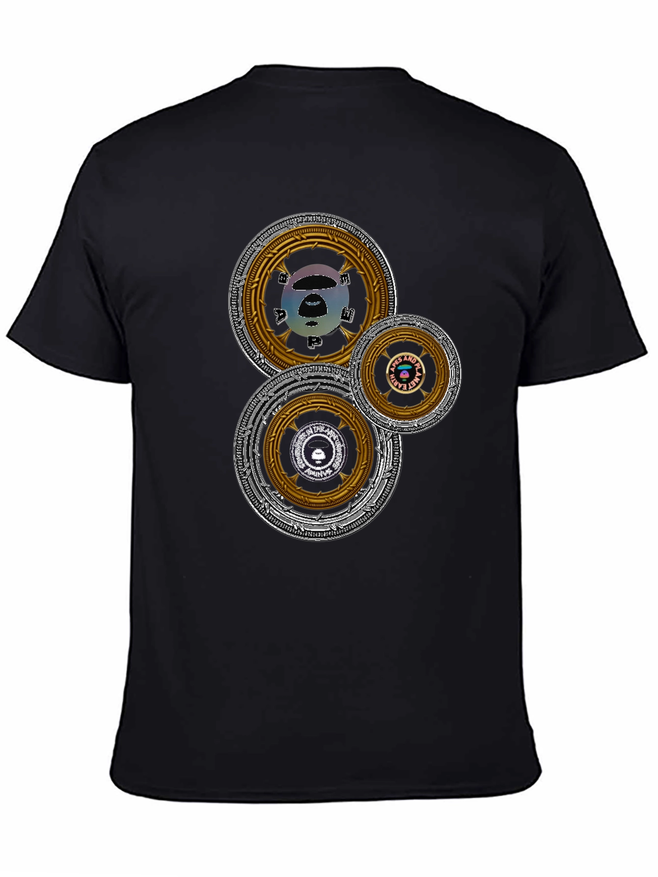 Camiseta Hombre Estampado Circular Abstracto