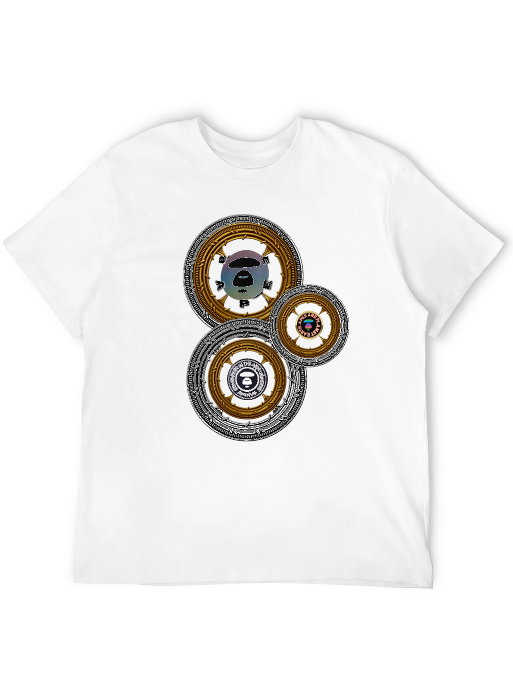 Camiseta Hombre Estampado Circular Abstracto