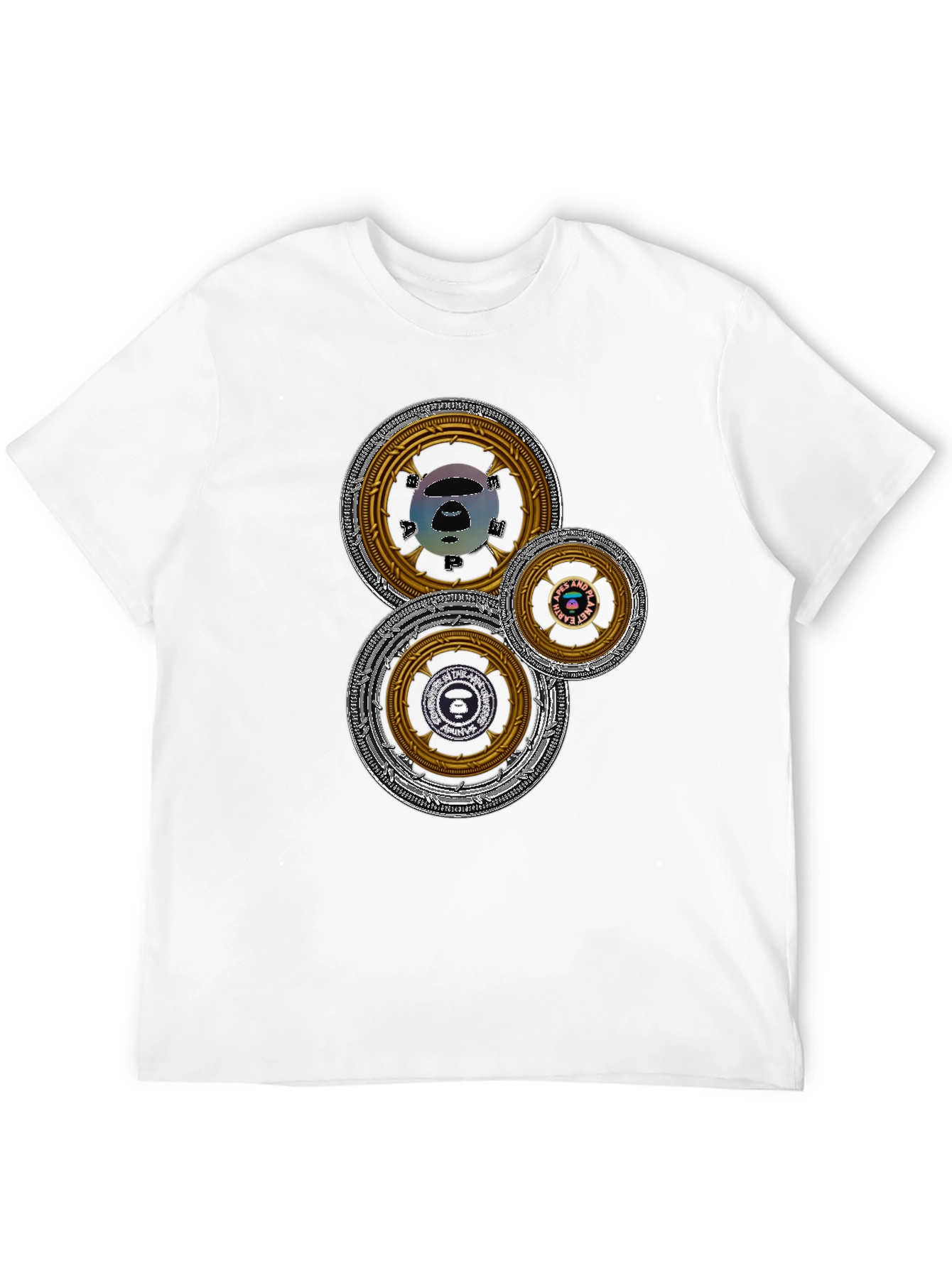 Camiseta Hombre Estampado Circular Abstracto