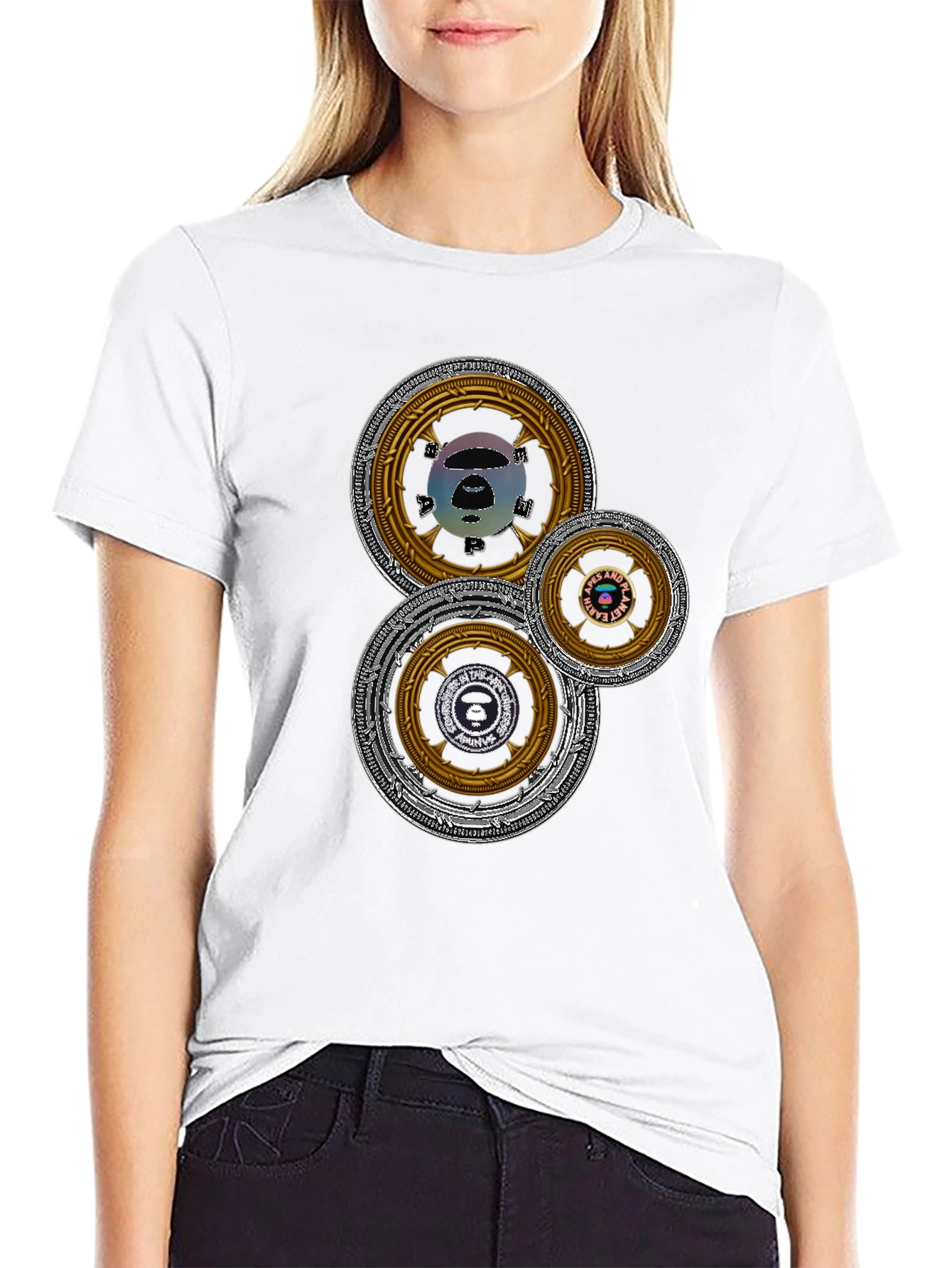 Camiseta Hombre Estampado Circular Abstracto