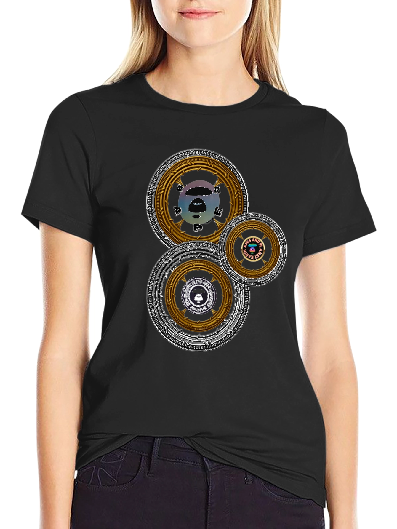 Camiseta Hombre Estampado Circular Abstracto