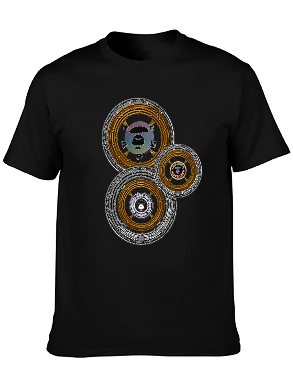 Camiseta Hombre Estampado Circular Abstracto