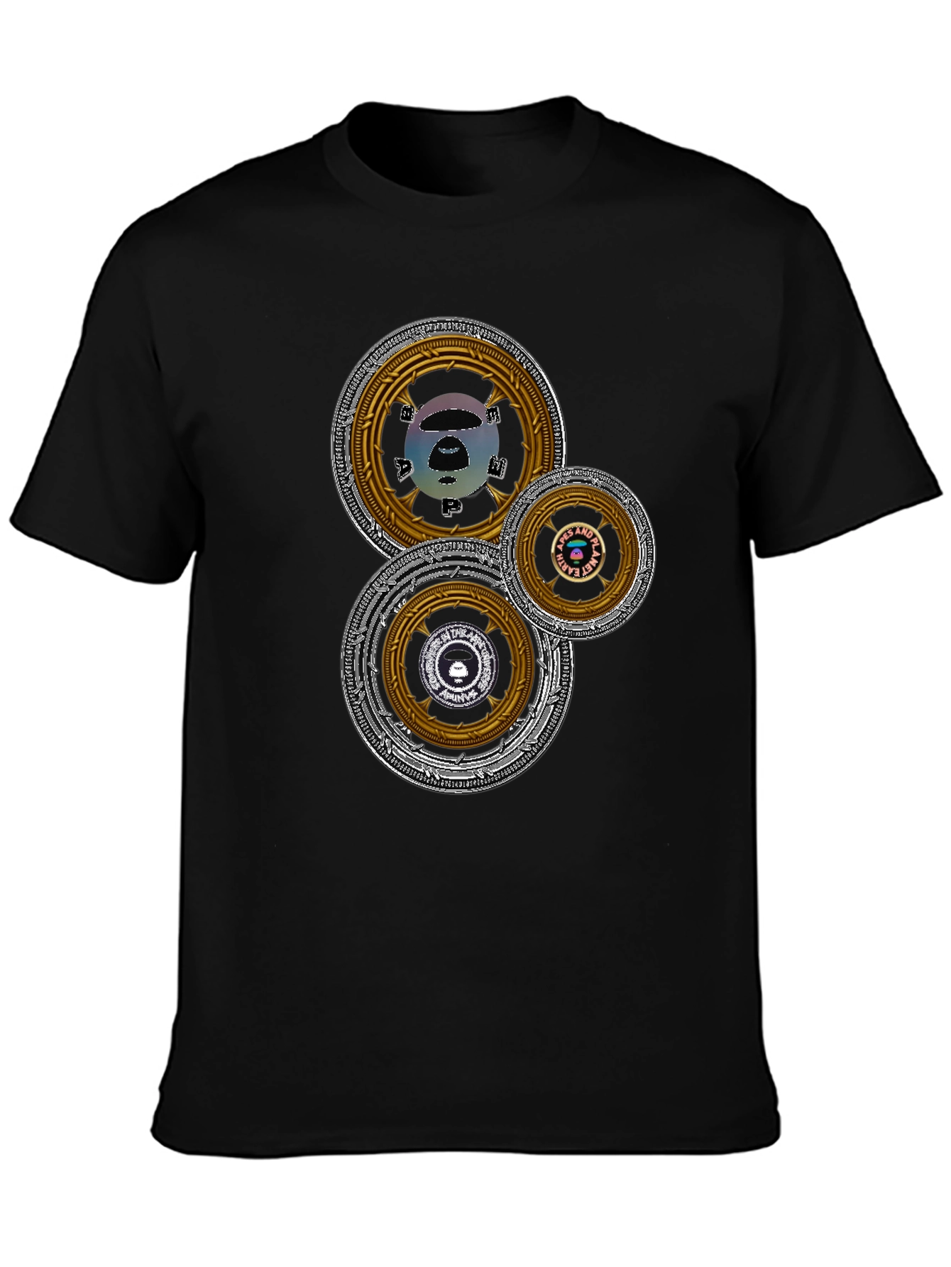 Camiseta Hombre Estampado Circular Abstracto