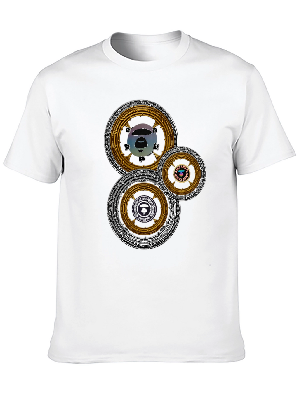 Camiseta Hombre Estampado Circular Abstracto