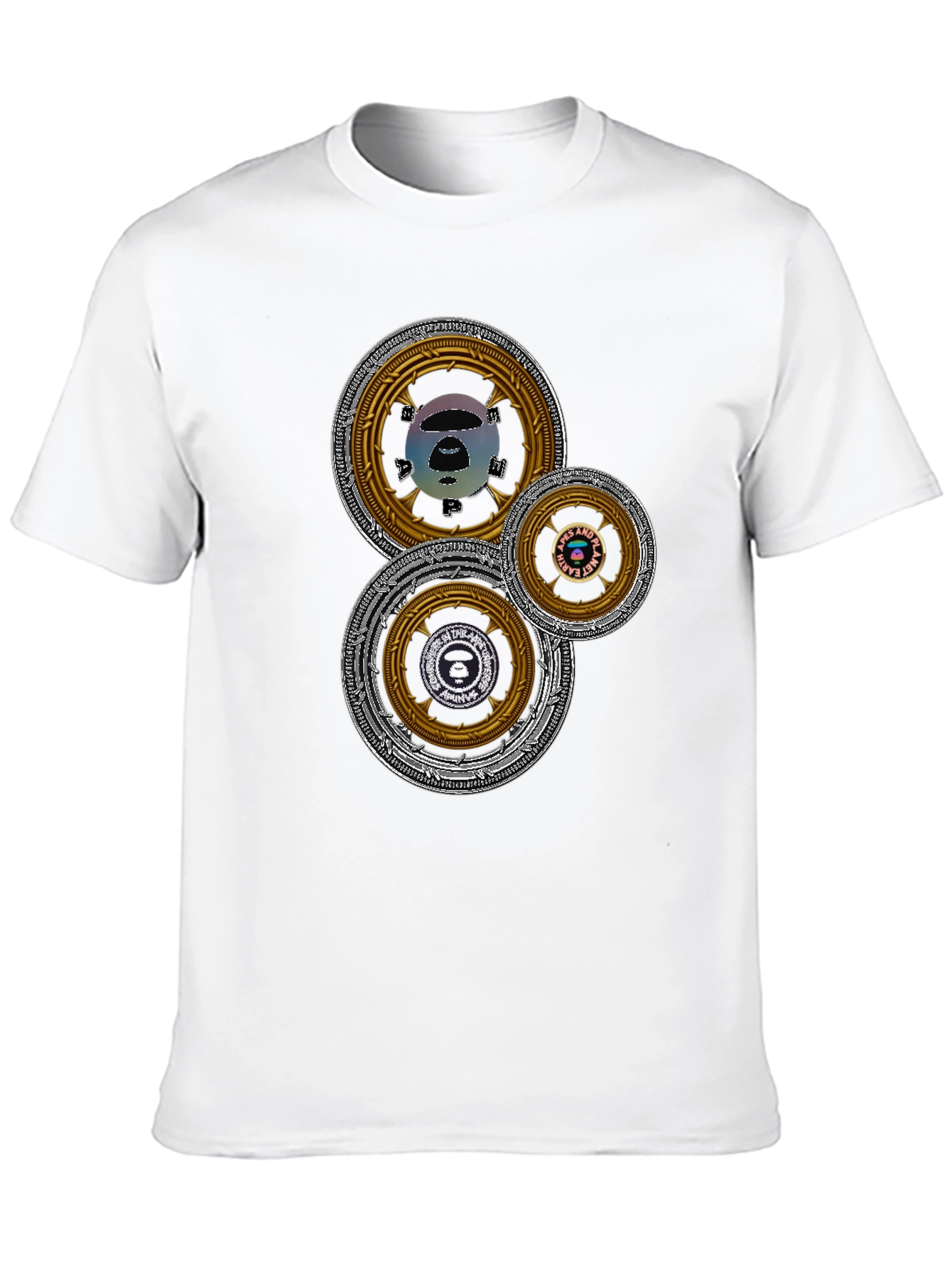 Camiseta Hombre Estampado Circular Abstracto