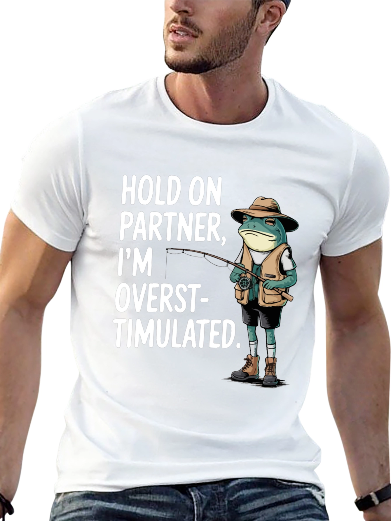 Camiseta Hombre Hold On Partner Rana Pescador