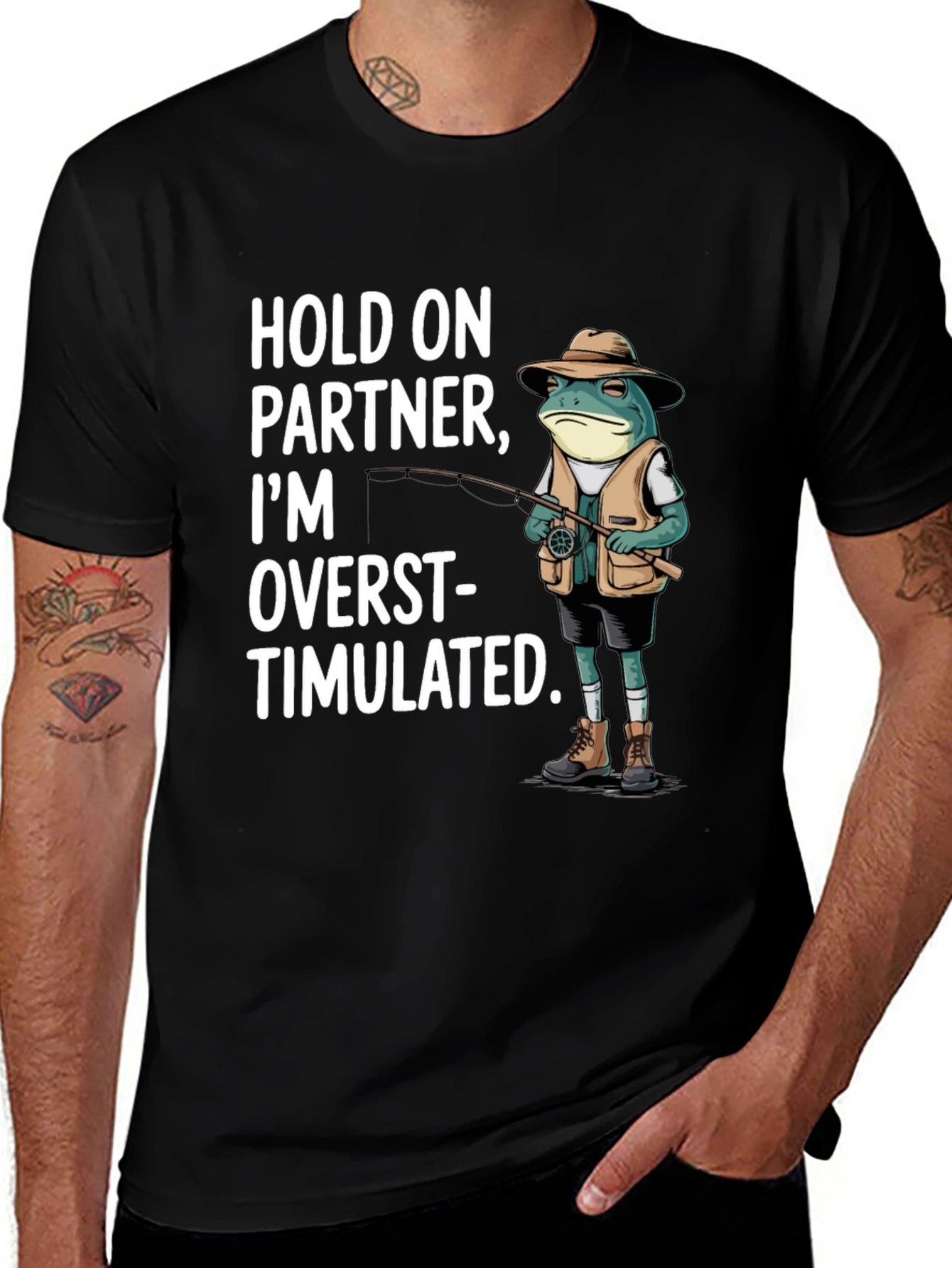 Camiseta Hombre Hold On Partner Rana Pescador