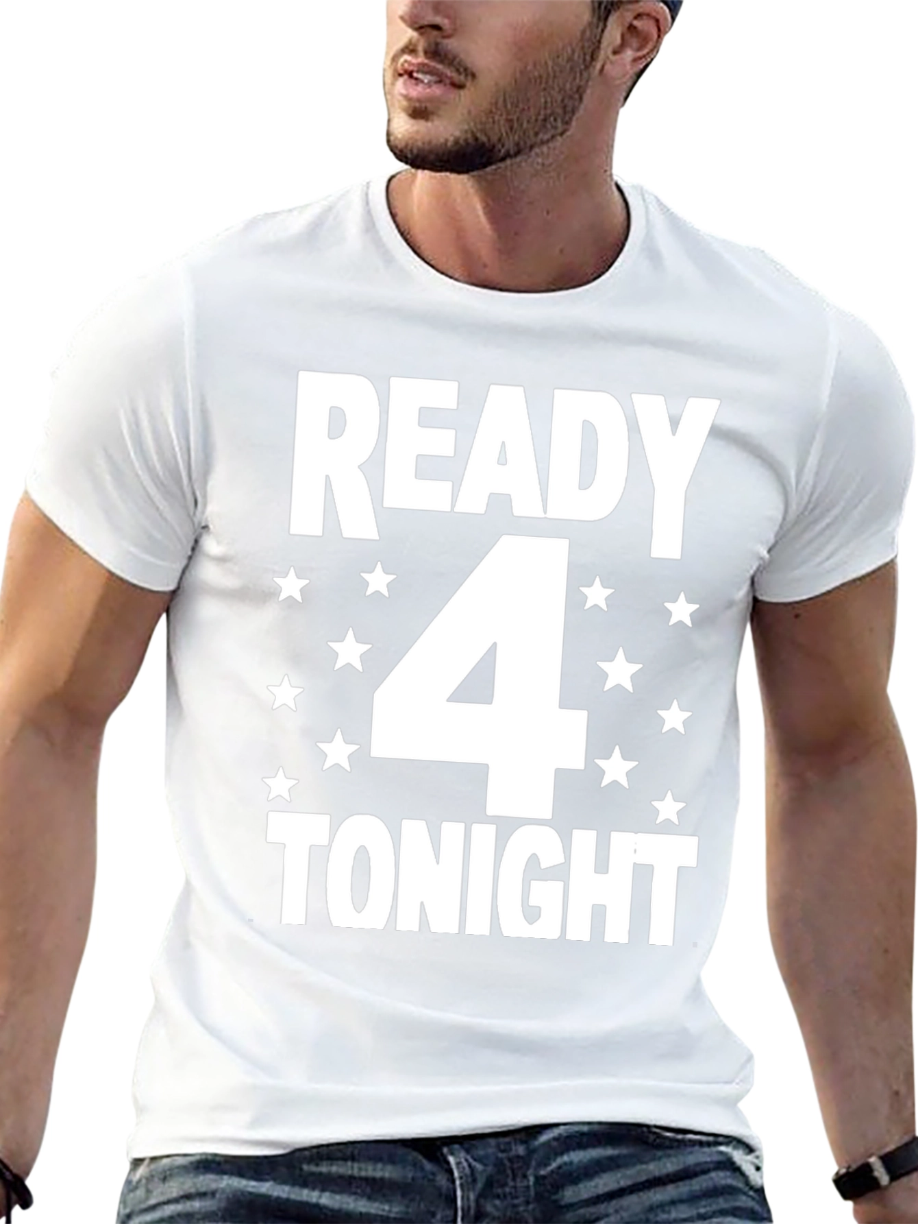 Camiseta Hombre Negra: Ready 4 Tonight
