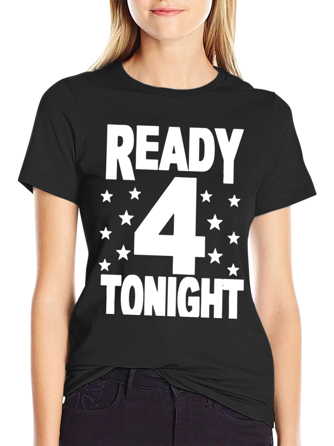 Camiseta Hombre Negra: Ready 4 Tonight