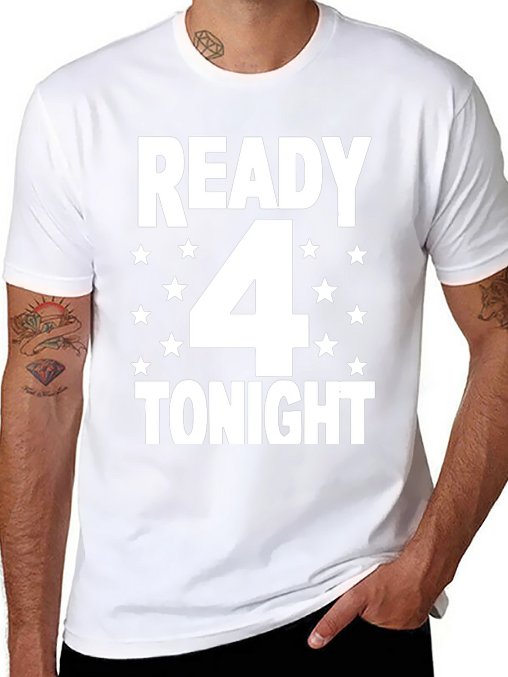 Camiseta Hombre Negra: Ready 4 Tonight