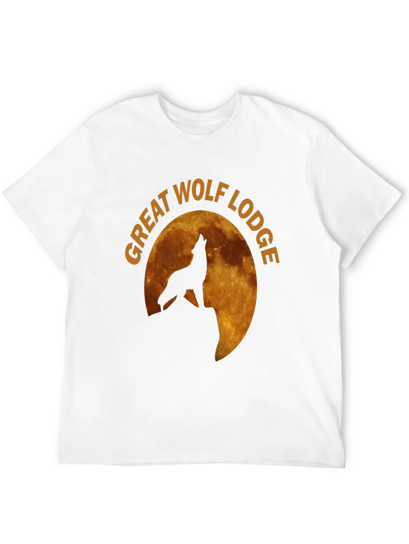 Camiseta Hombre Negra Lobo Aullando Luna