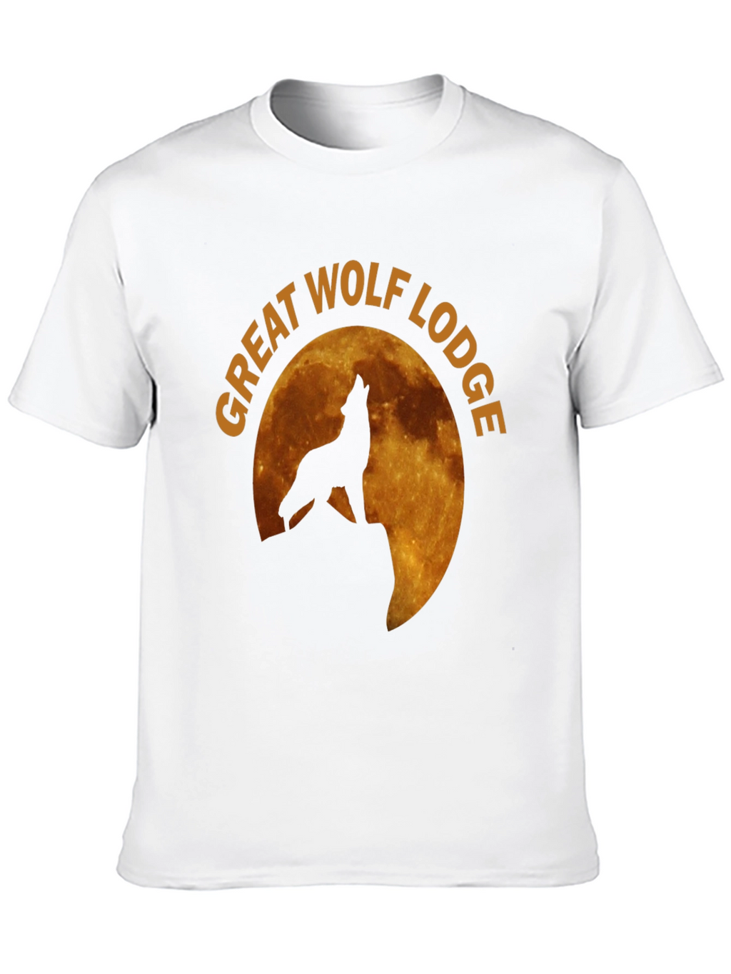 Camiseta Hombre Negra Lobo Aullando Luna