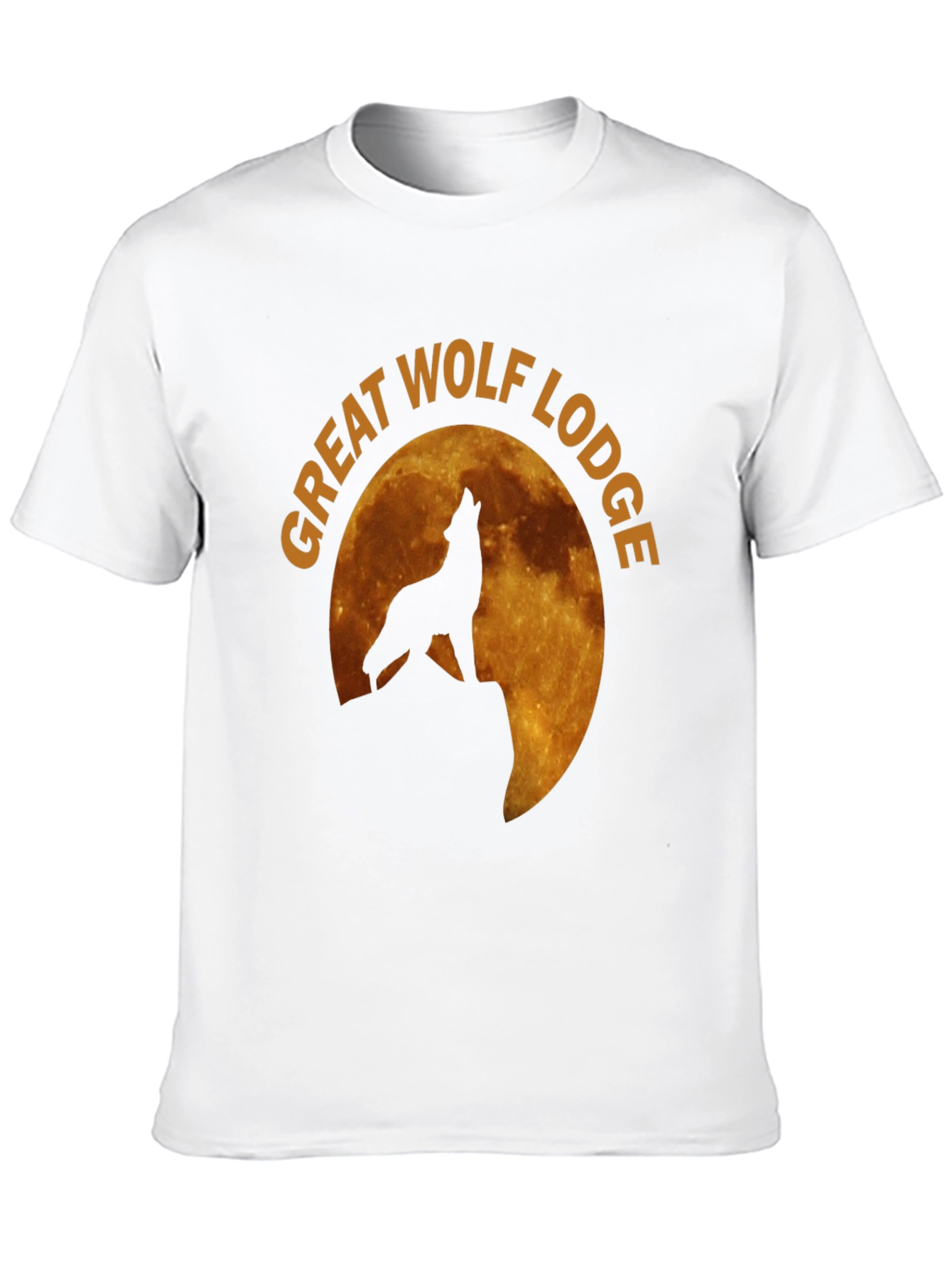 Camiseta Hombre Negra Lobo Aullando Luna