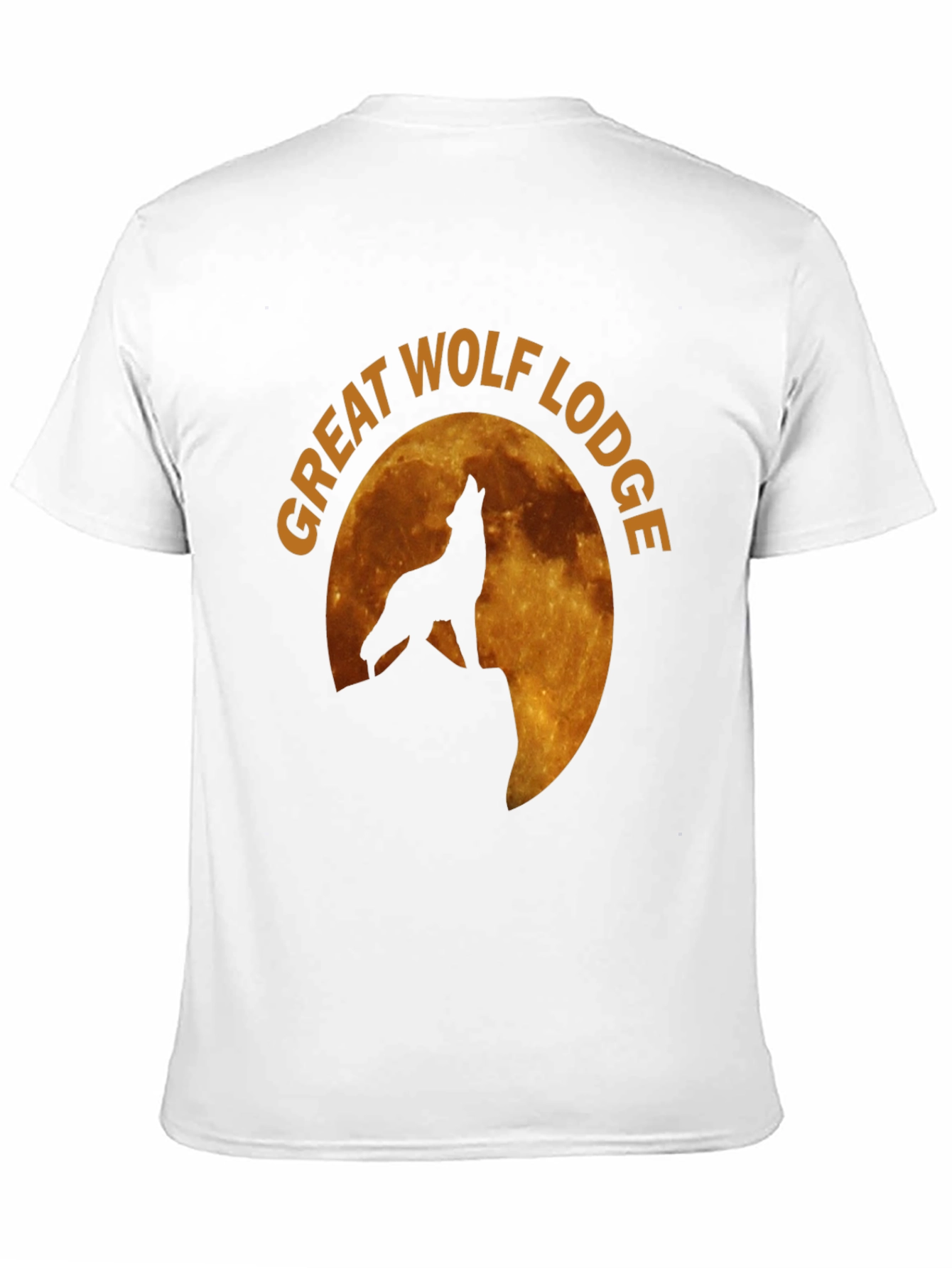 Camiseta Hombre Negra Lobo Aullando Luna