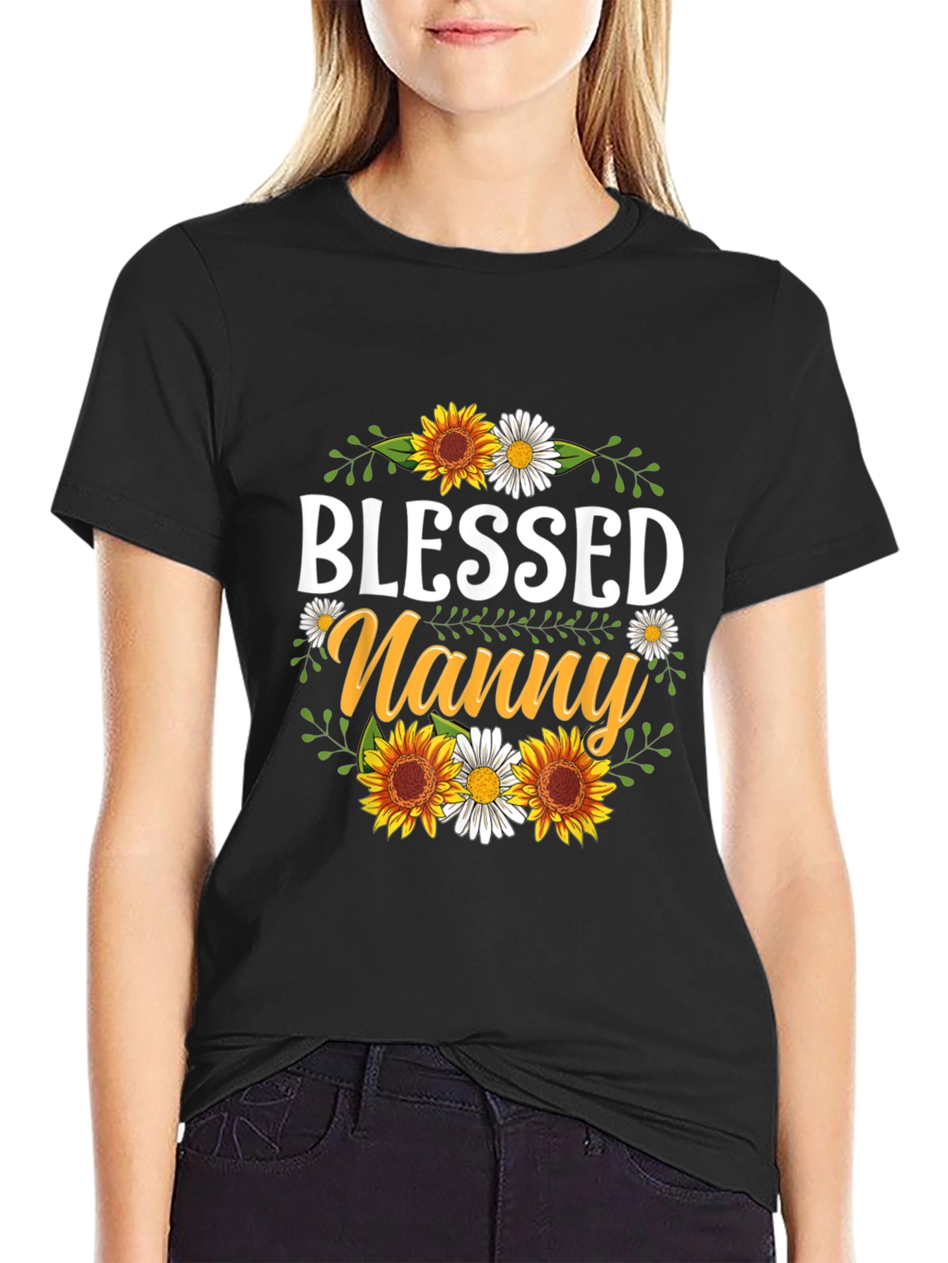 Camiseta Blessed Nanny con Girasoles