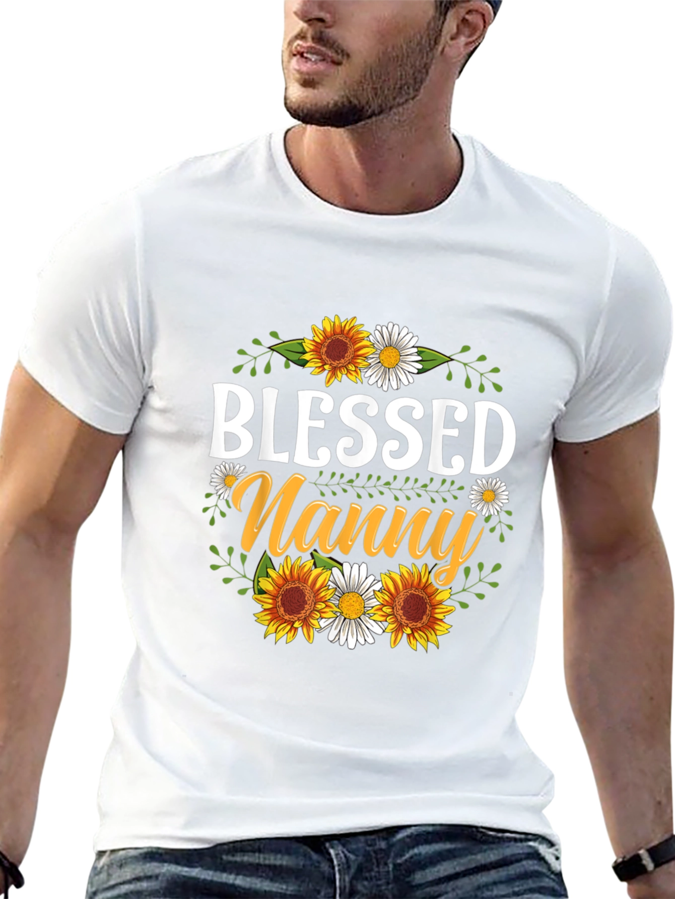 Camiseta Blessed Nanny con Girasoles