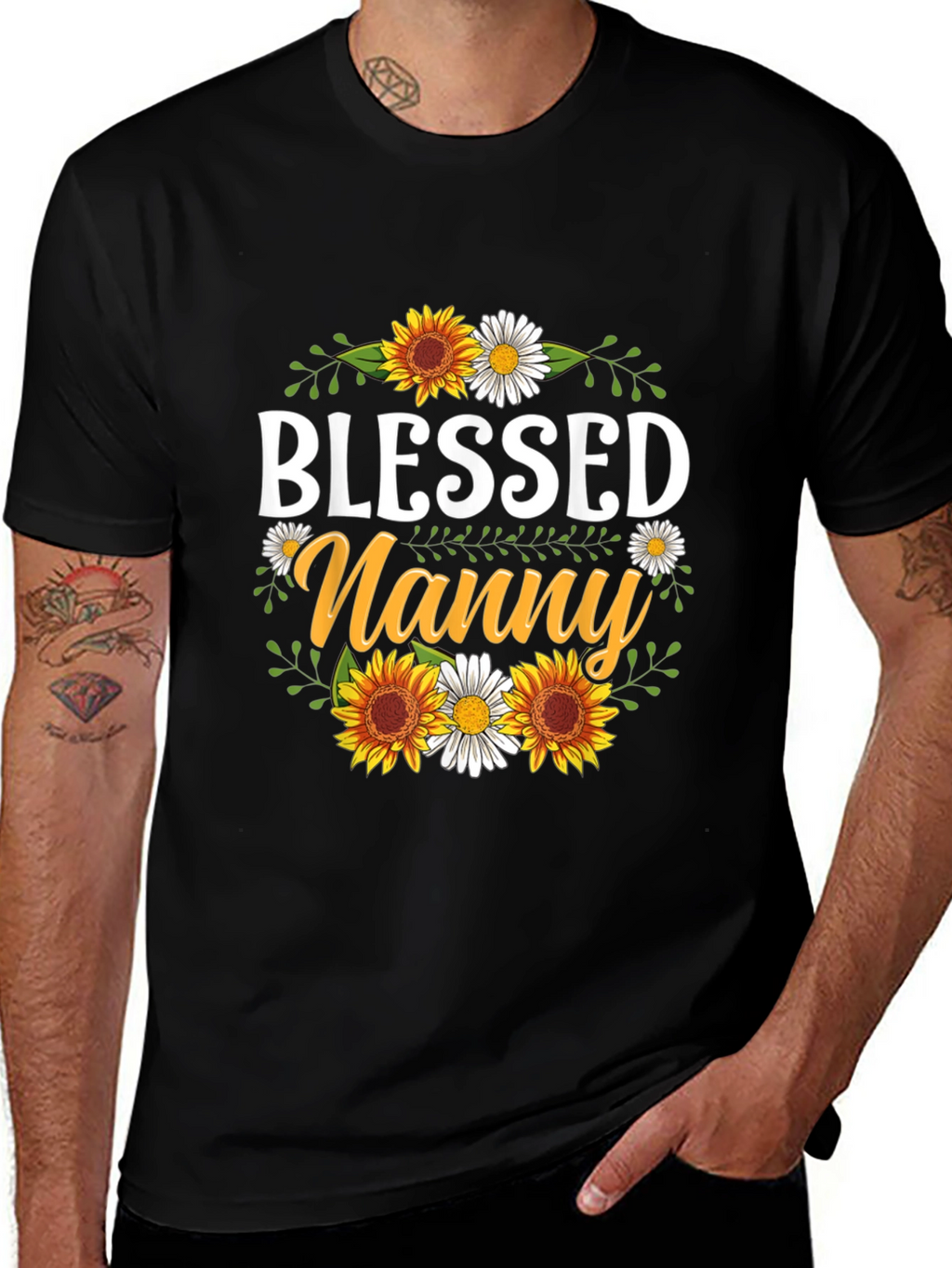 Camiseta Blessed Nanny con Girasoles