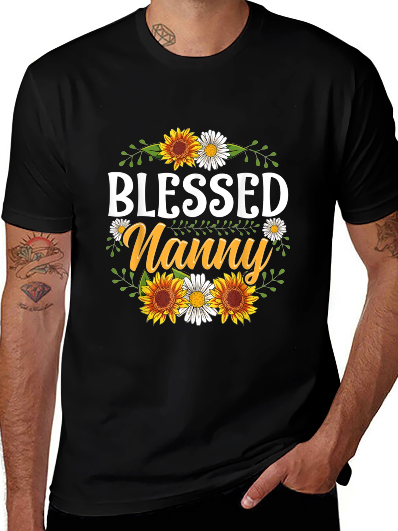 Camiseta Blessed Nanny con Girasoles