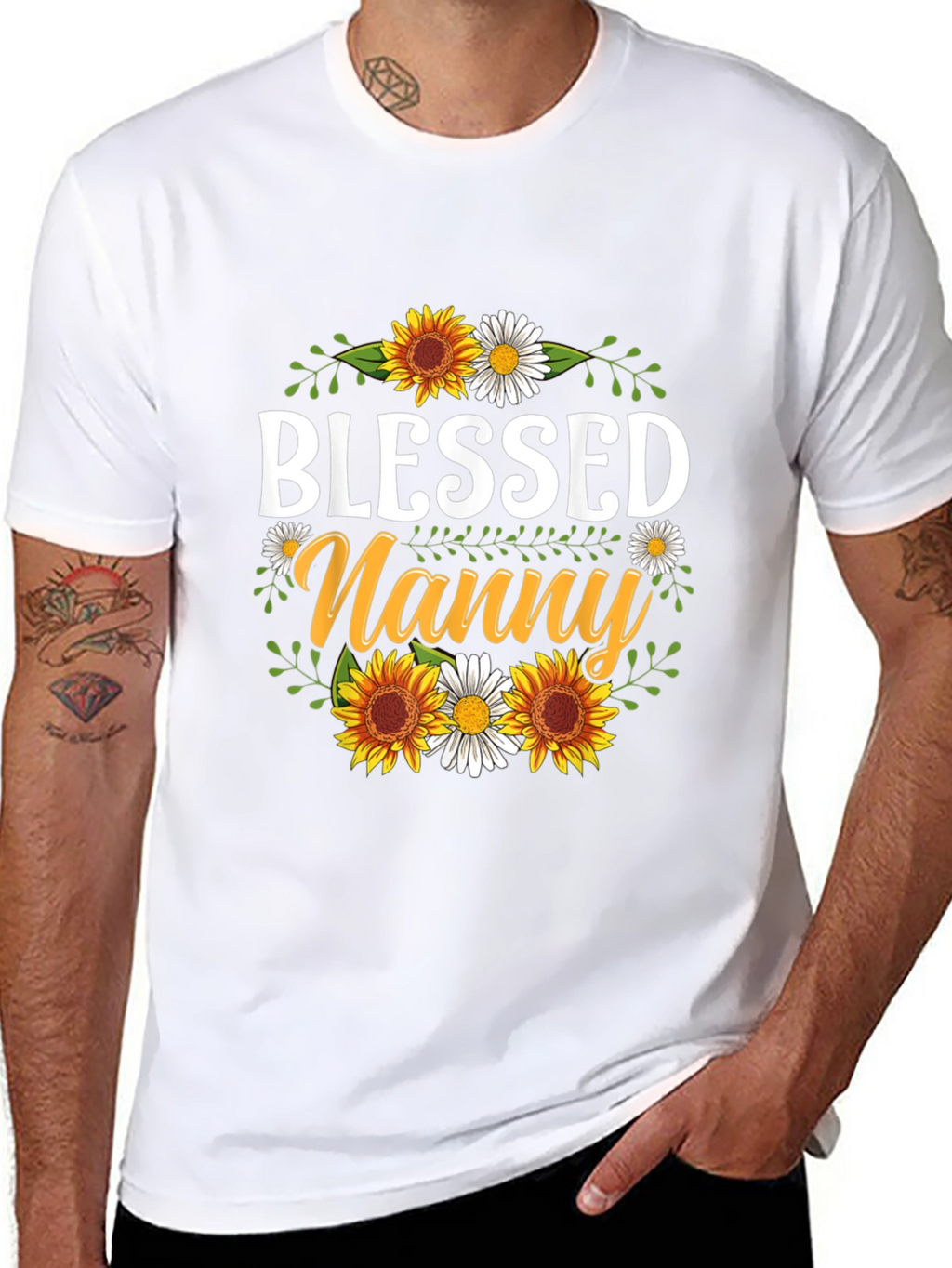 Camiseta Blessed Nanny con Girasoles