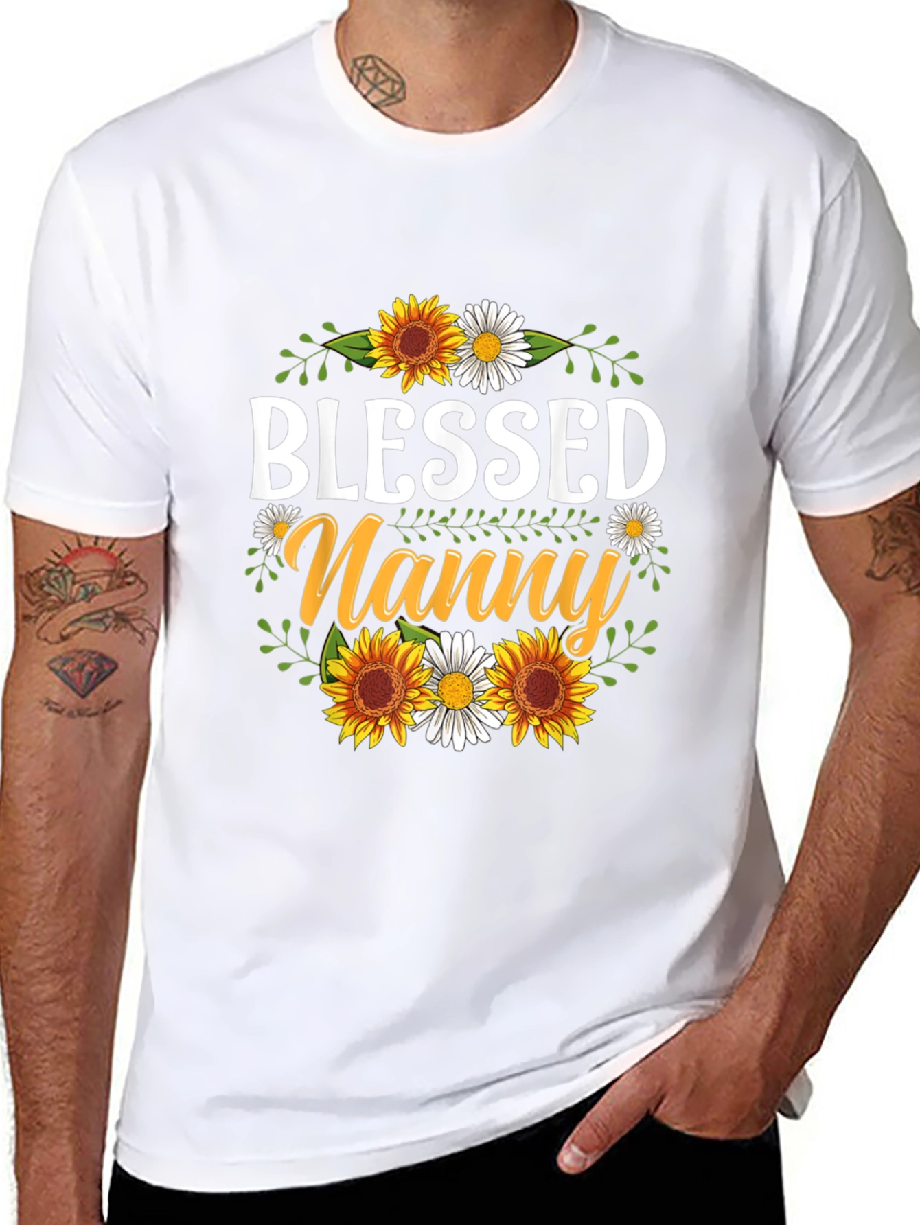 Camiseta Blessed Nanny con Girasoles