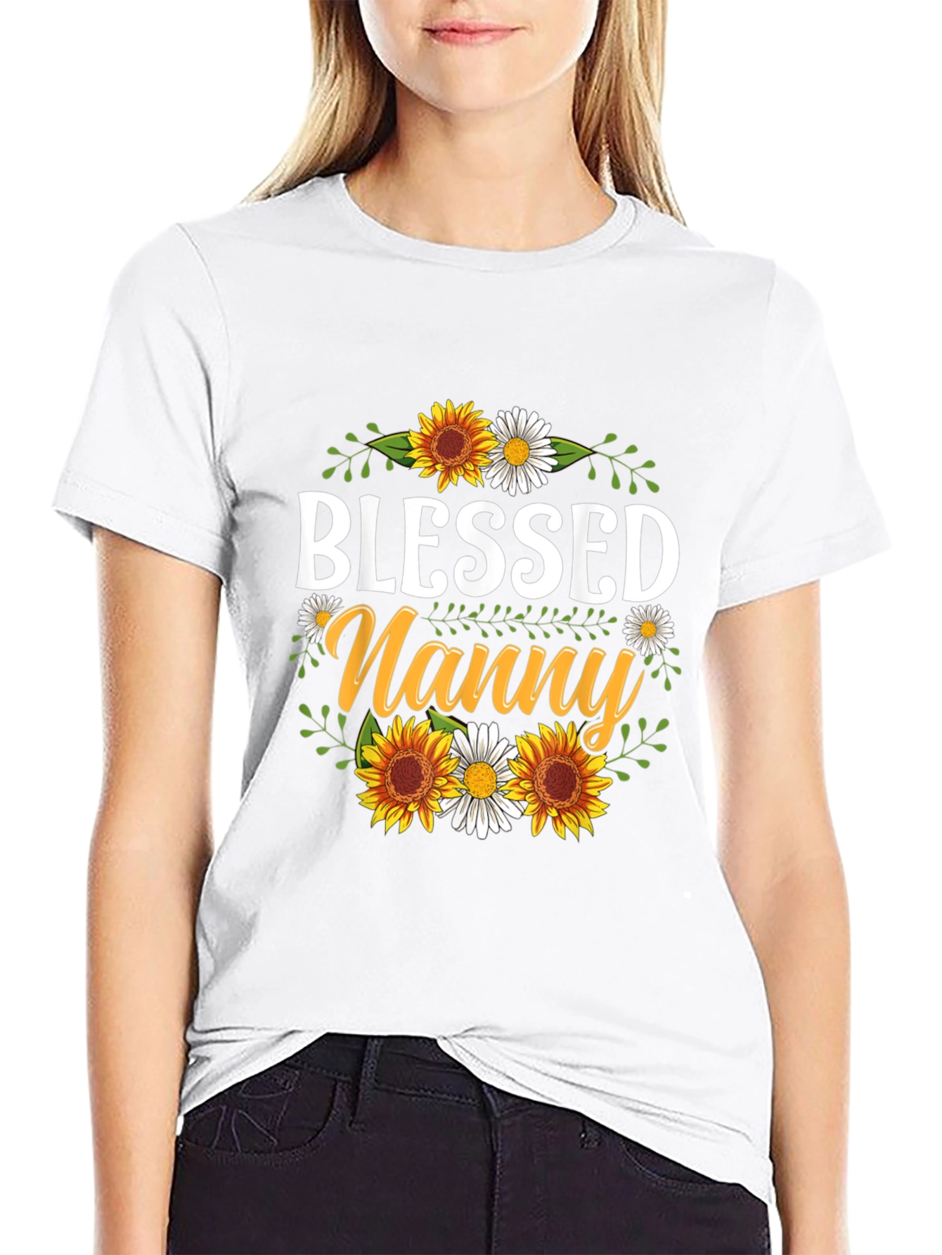 Camiseta Blessed Nanny con Girasoles