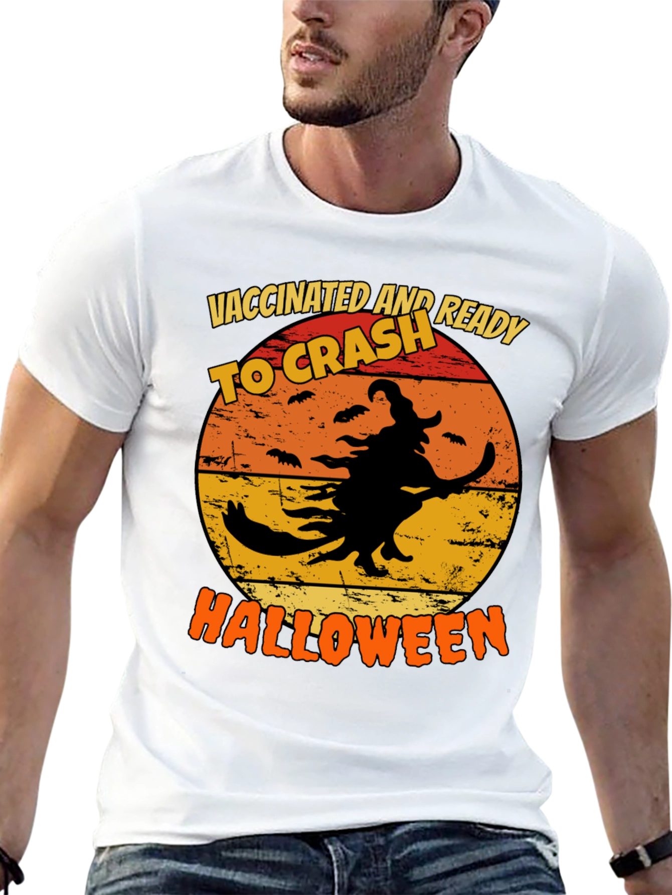Camiseta Halloween Vacunada Lista Para La Fiesta