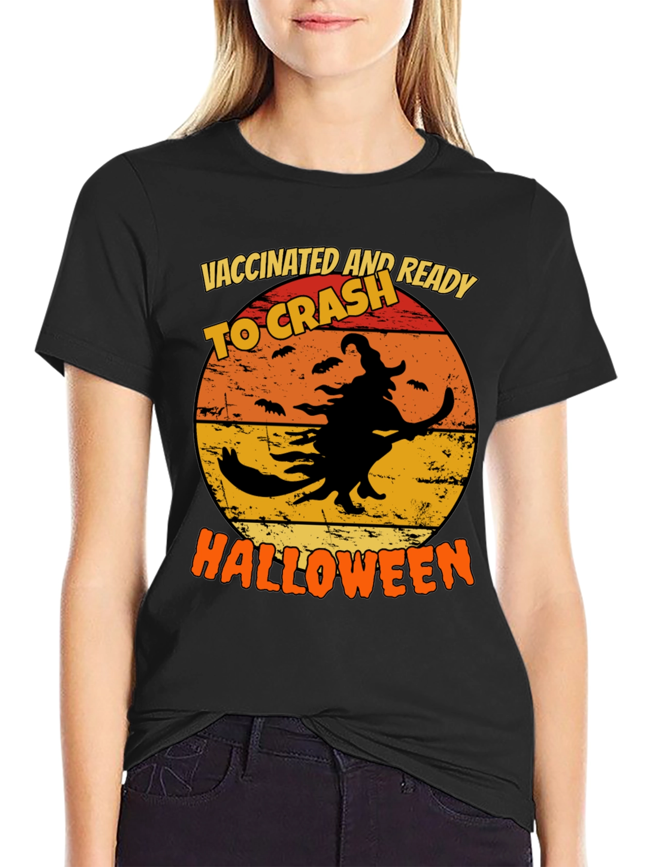 Camiseta Halloween Vacunada Lista Para La Fiesta