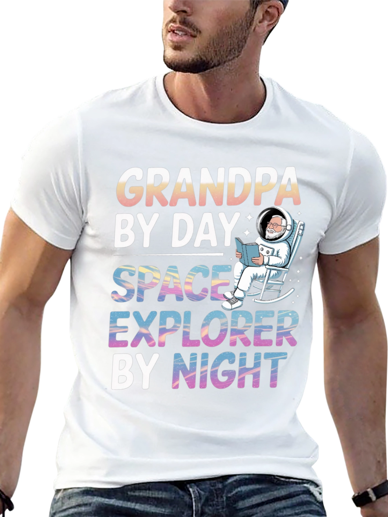 Camiseta Abuelo Espacial: Día Abuelo Noche Explorador