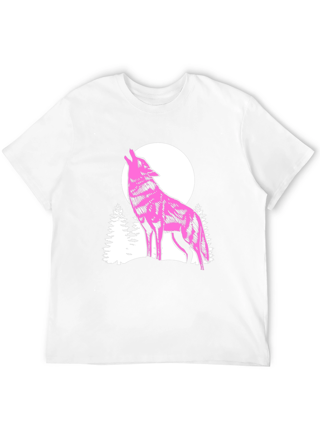 Camiseta Hombre Lobo Aullando Luna Diseño Original