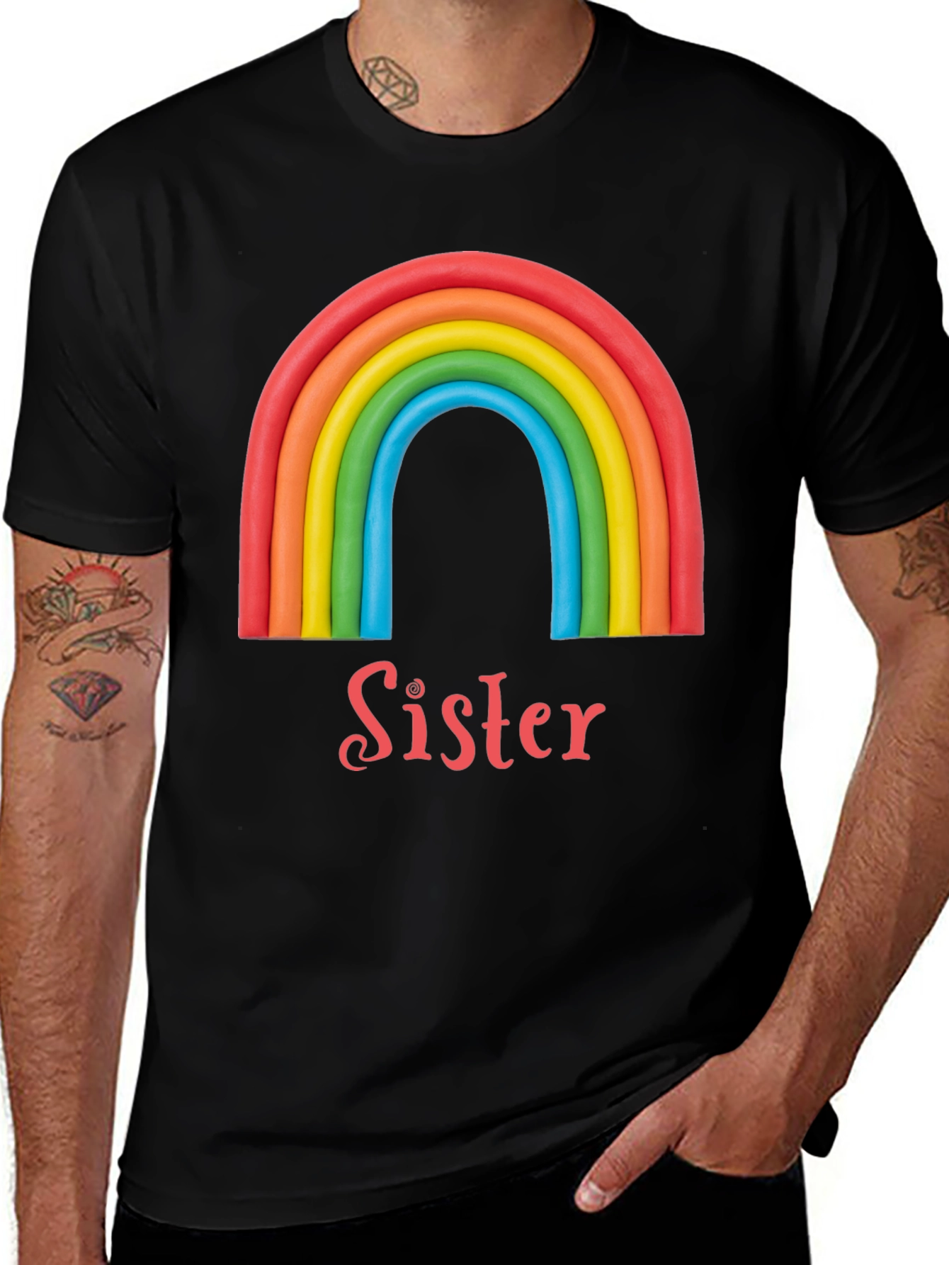 Camiseta Hermana Arcoíris: Regalo Familiar Original