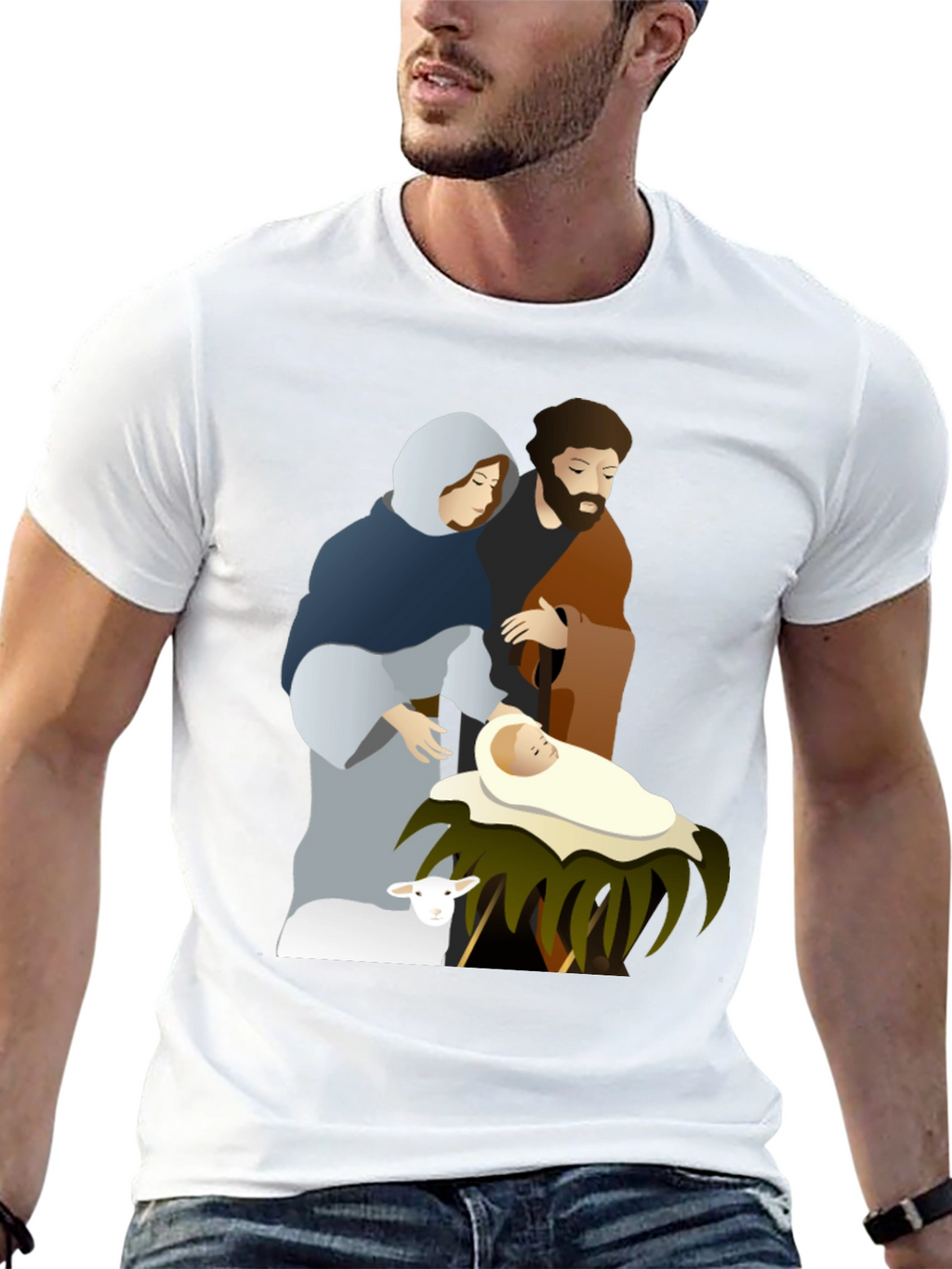 Camiseta Gráfica Navidad Sagrada Familia