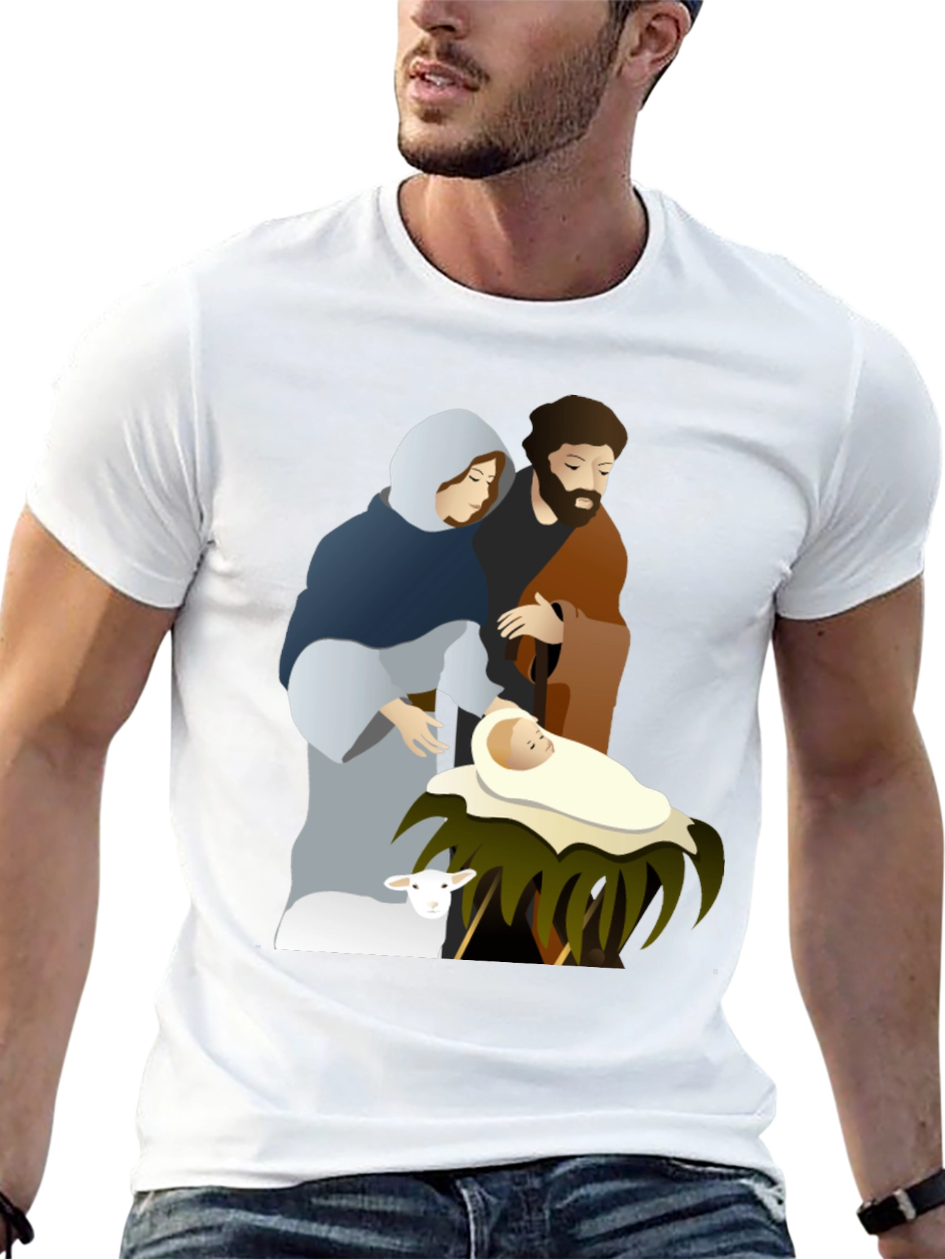 Camiseta Gráfica Navidad Sagrada Familia
