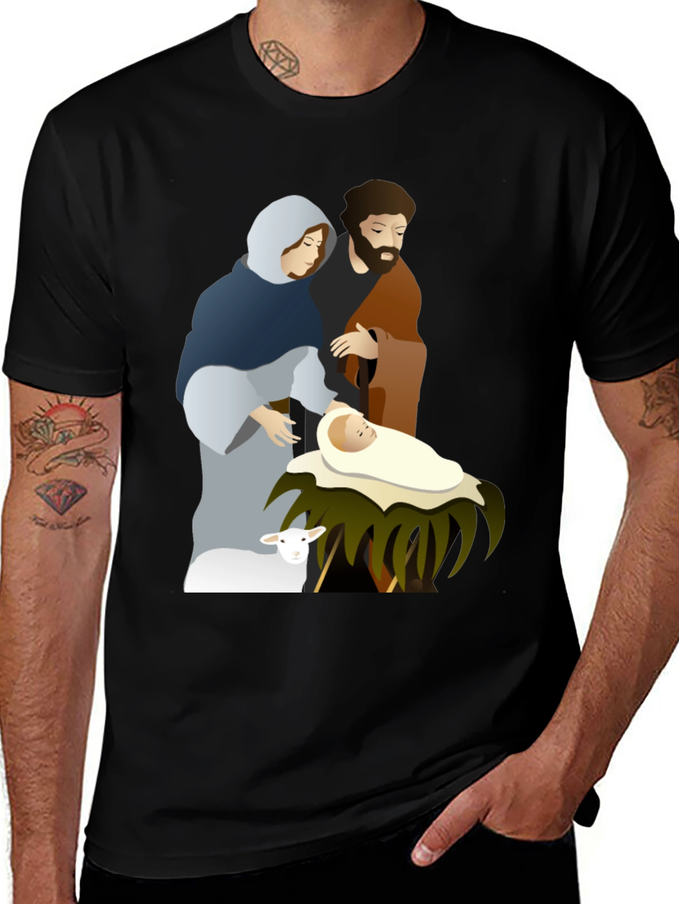 Camiseta Gráfica Navidad Sagrada Familia